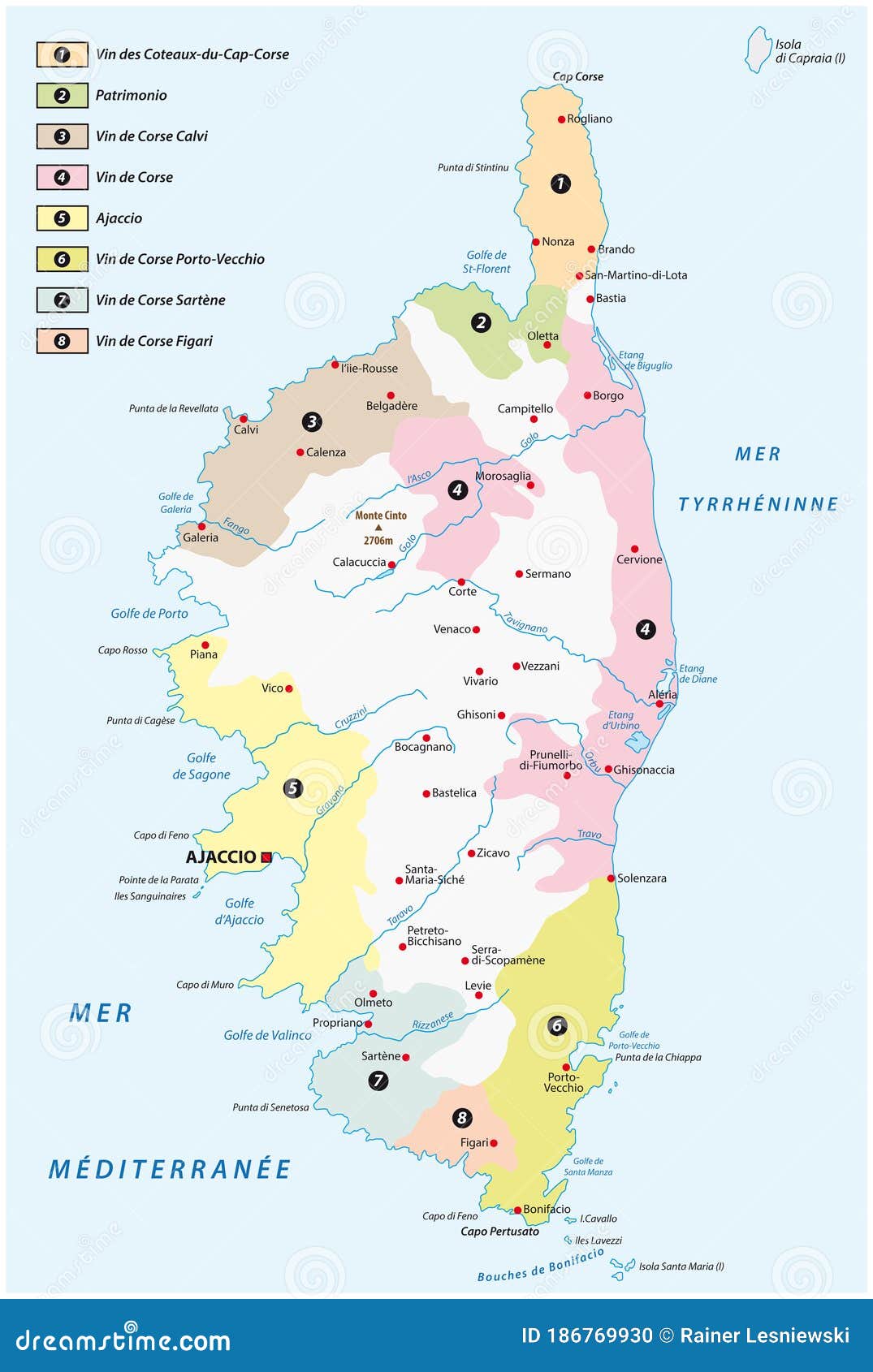 Vector Map of the Wine Growing Regions on the French Mediterranean ...