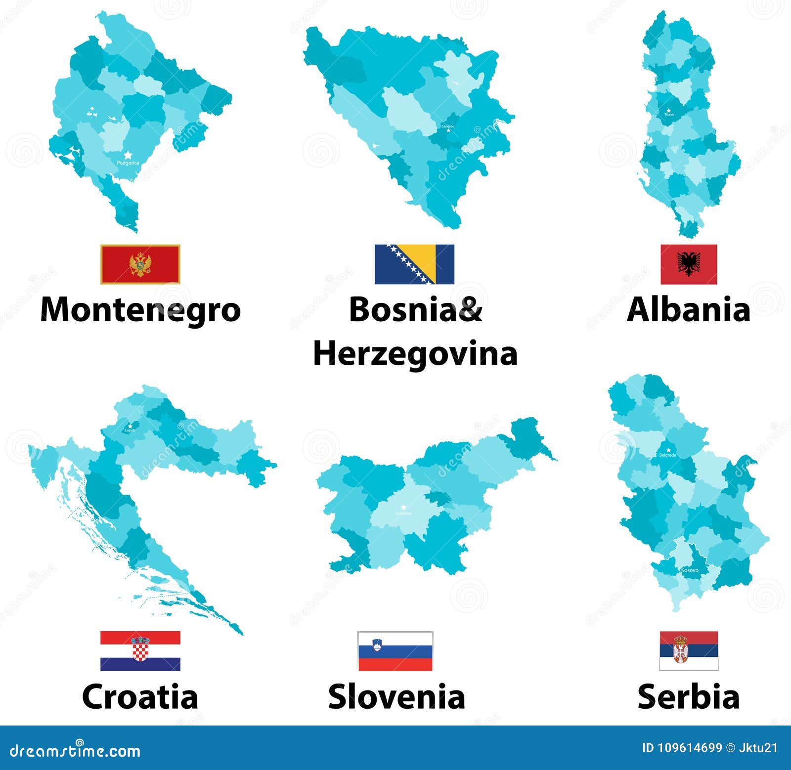 Conjunto de bandeiras de países de diferentes regiões em estilo