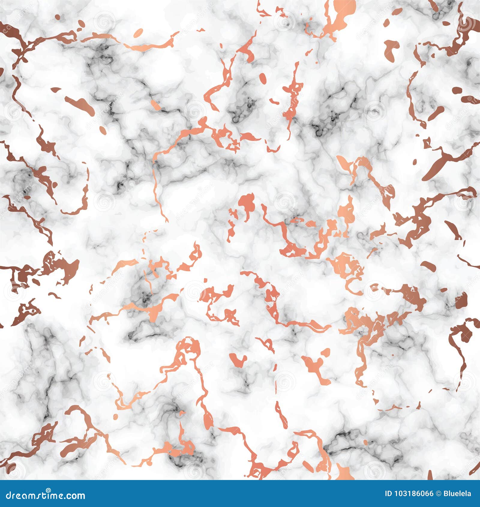 Vector Marble Texture Design with Copper Splatter Spots, Black and