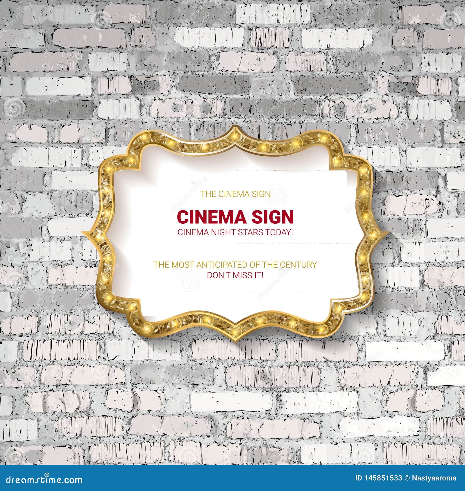 Vector Marquee Light Board Sign Stock Illustration - Illustration of