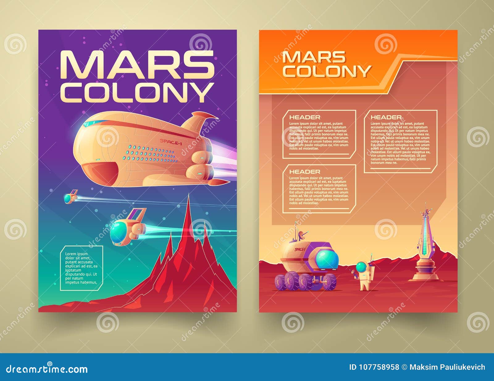  mars colonization poster, banner set