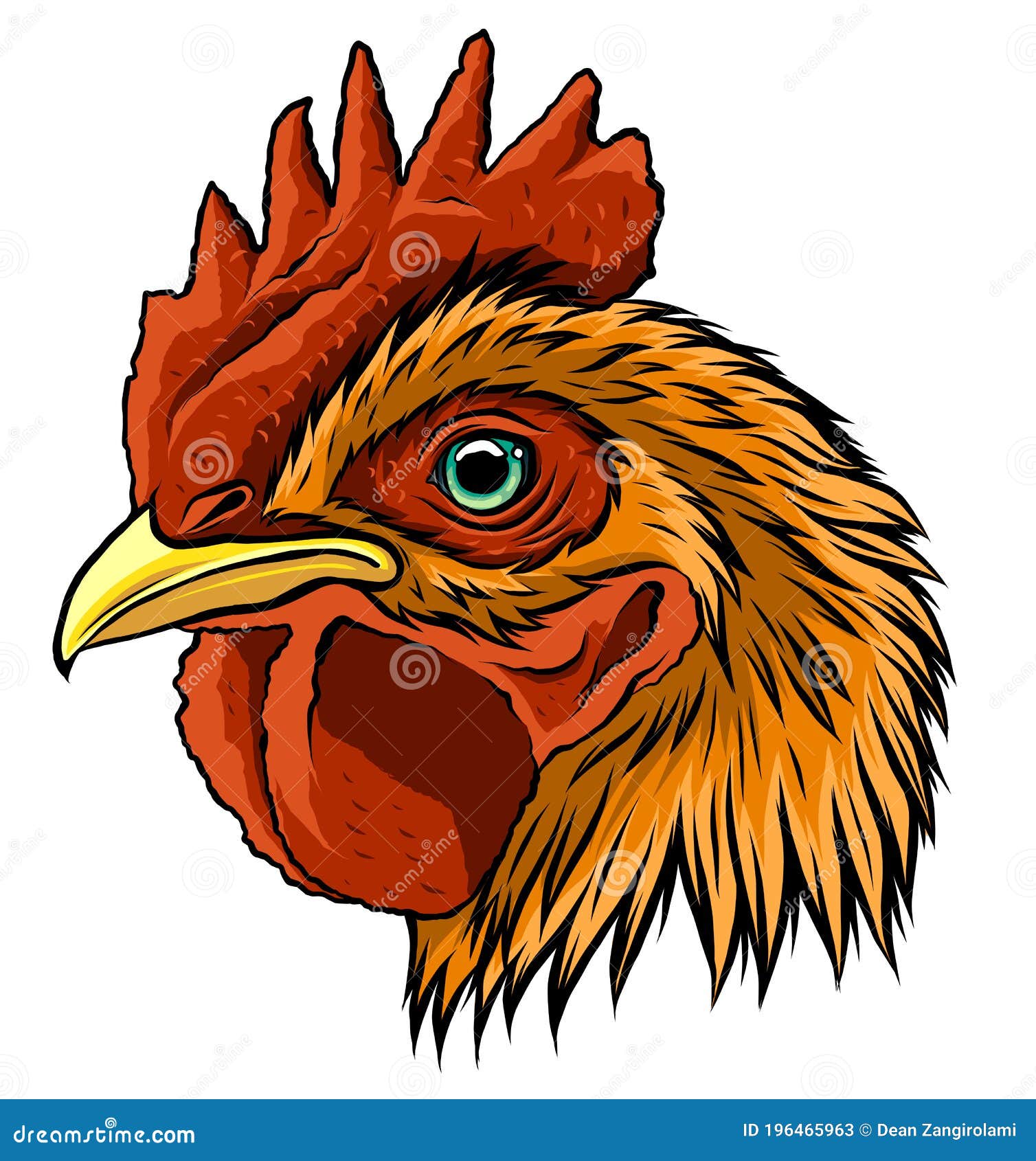 Vector Mascot of Rooster Head Illustration Art Stock Vector ...