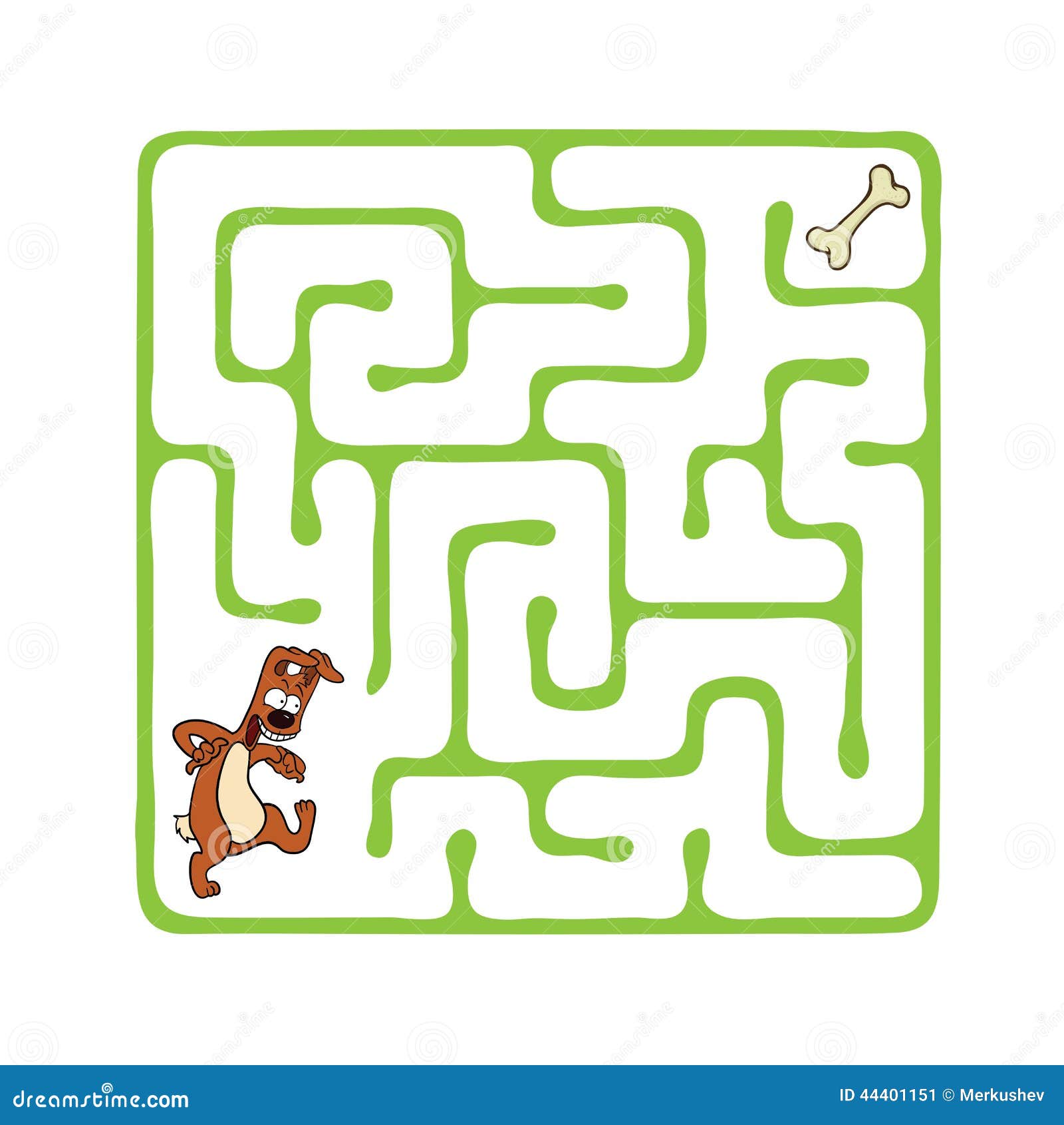 Vector Maze, Labyrinth with Dog. Stock Vector Illustration of maze