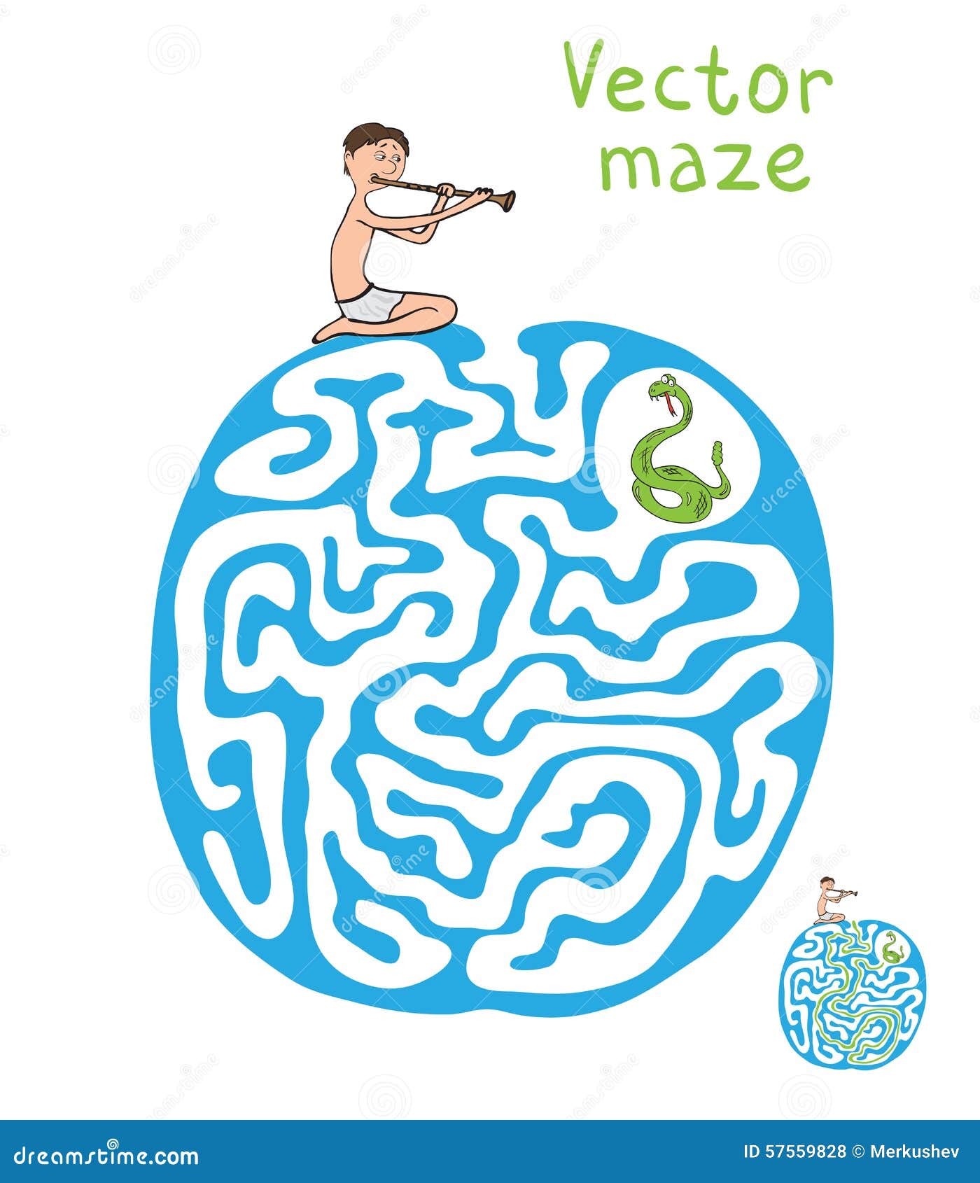  maze, labyrinth with snake and fakir