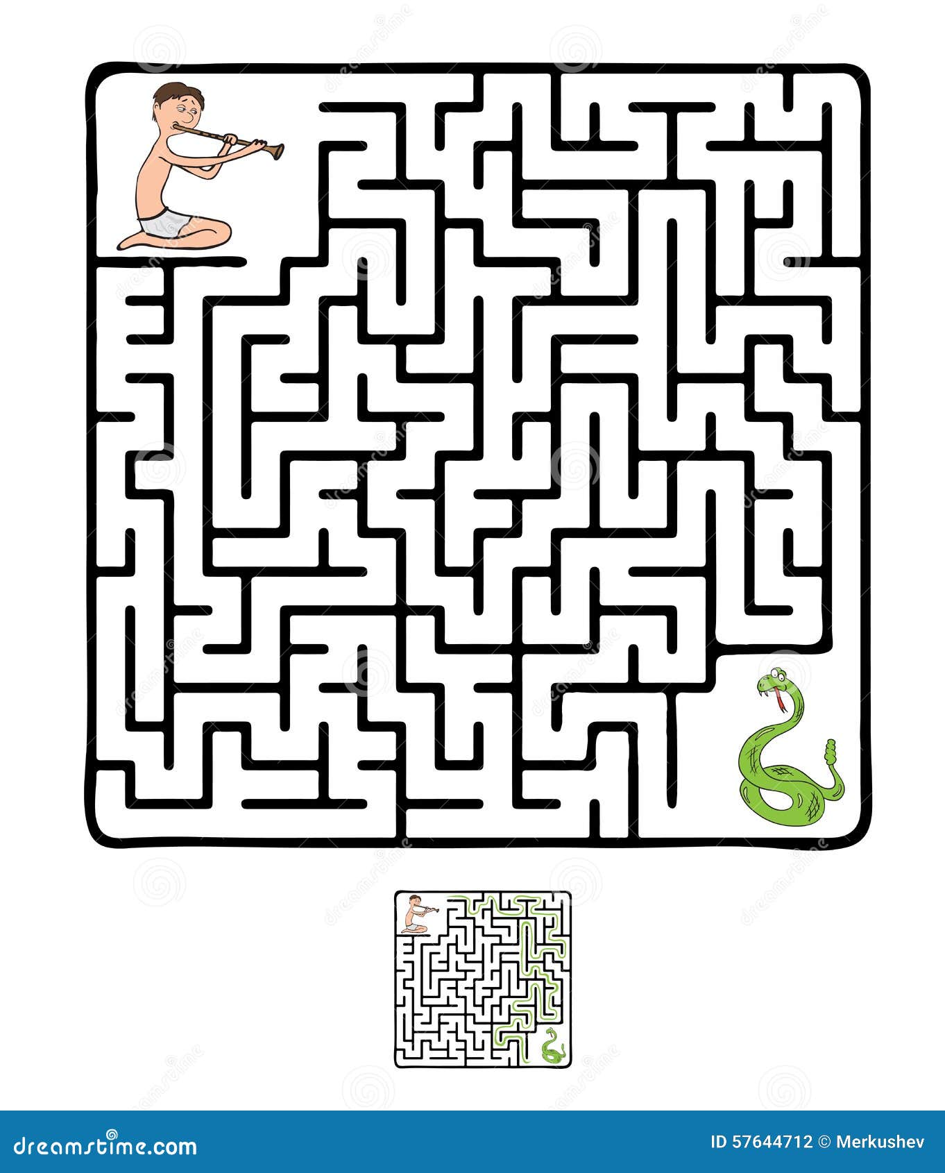  maze, labyrinth with snake and fakir