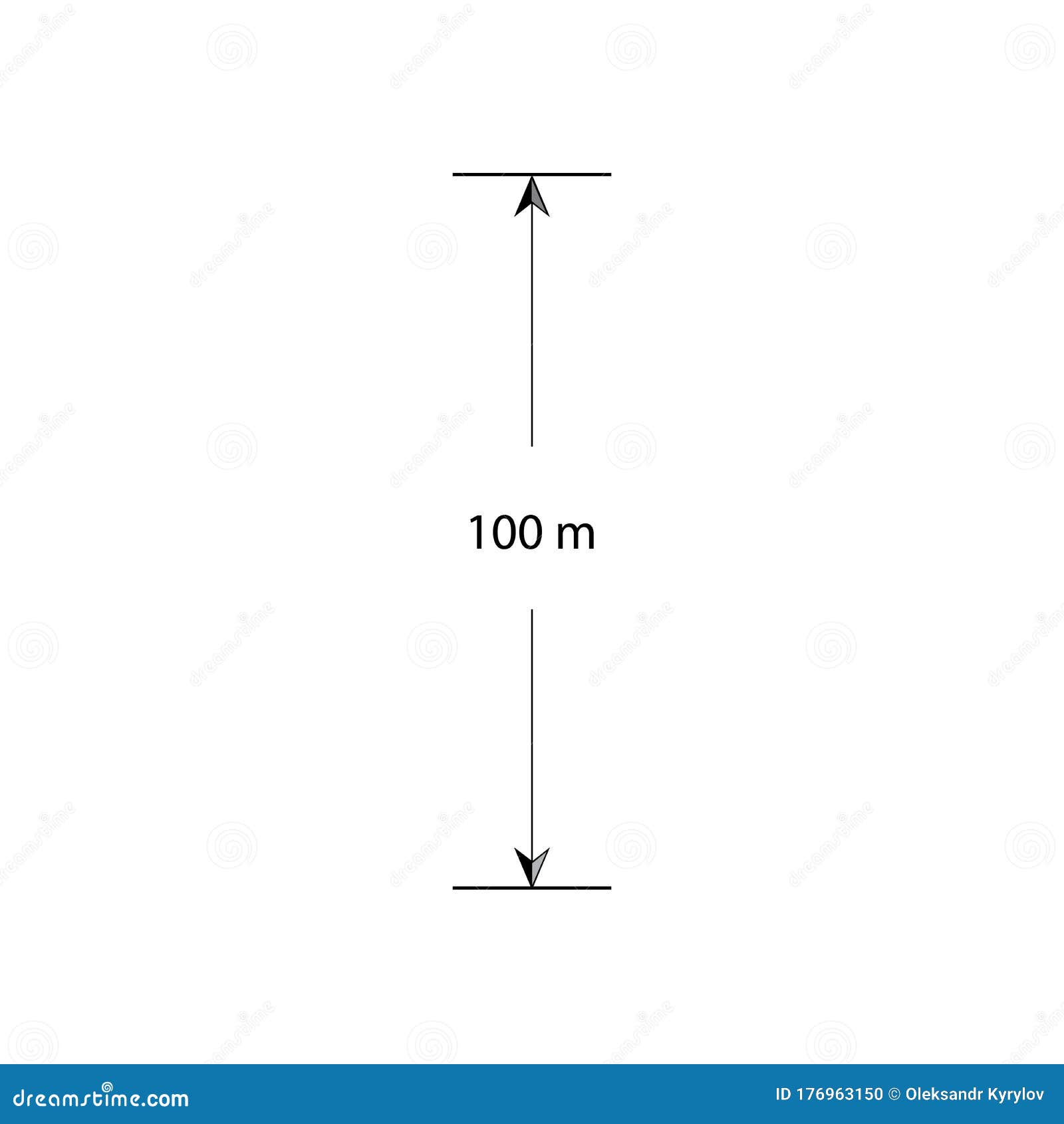  measurement distance arrows for drawings. distance in between two objects for web banner, web and mobile application,