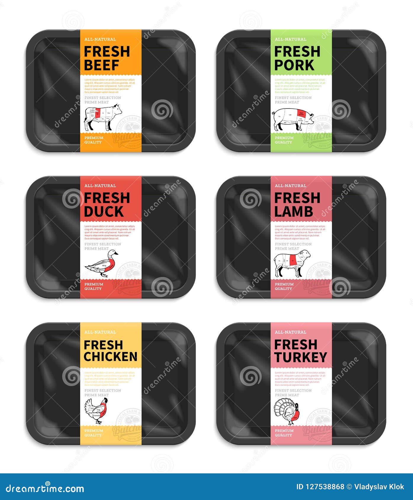 Download Vector Meat Packaging Mockups Stock Vector - Illustration ...