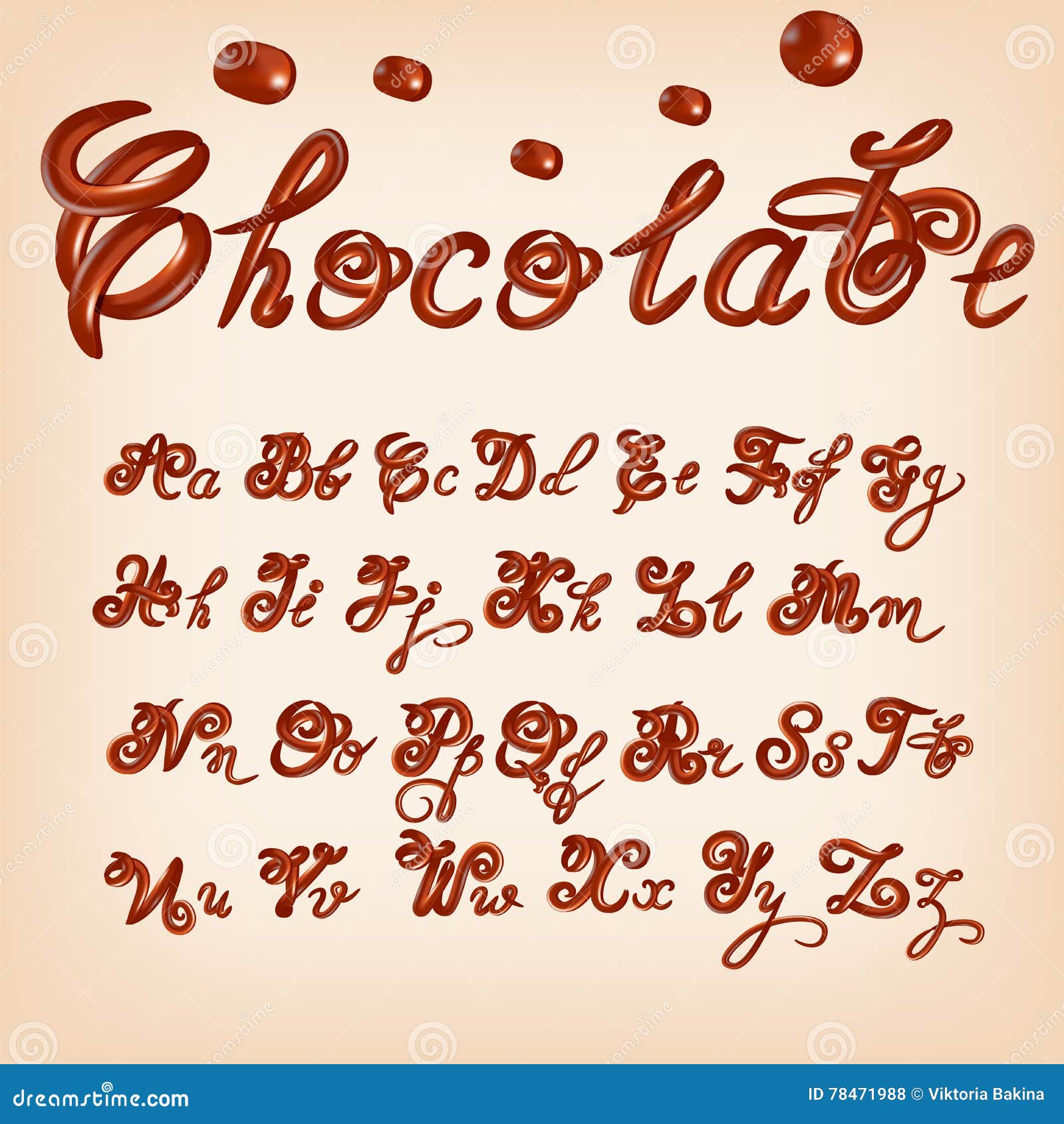  melted chocolate alphabet. shiny, glazed letters, liquid. font style. glossy typescript .