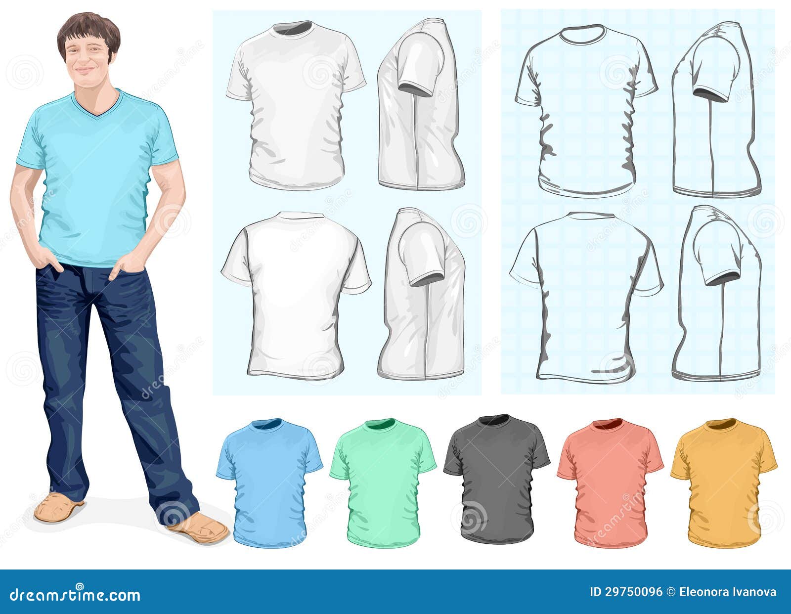 Download Men S T-shirt Design Template Stock Vector - Illustration ...