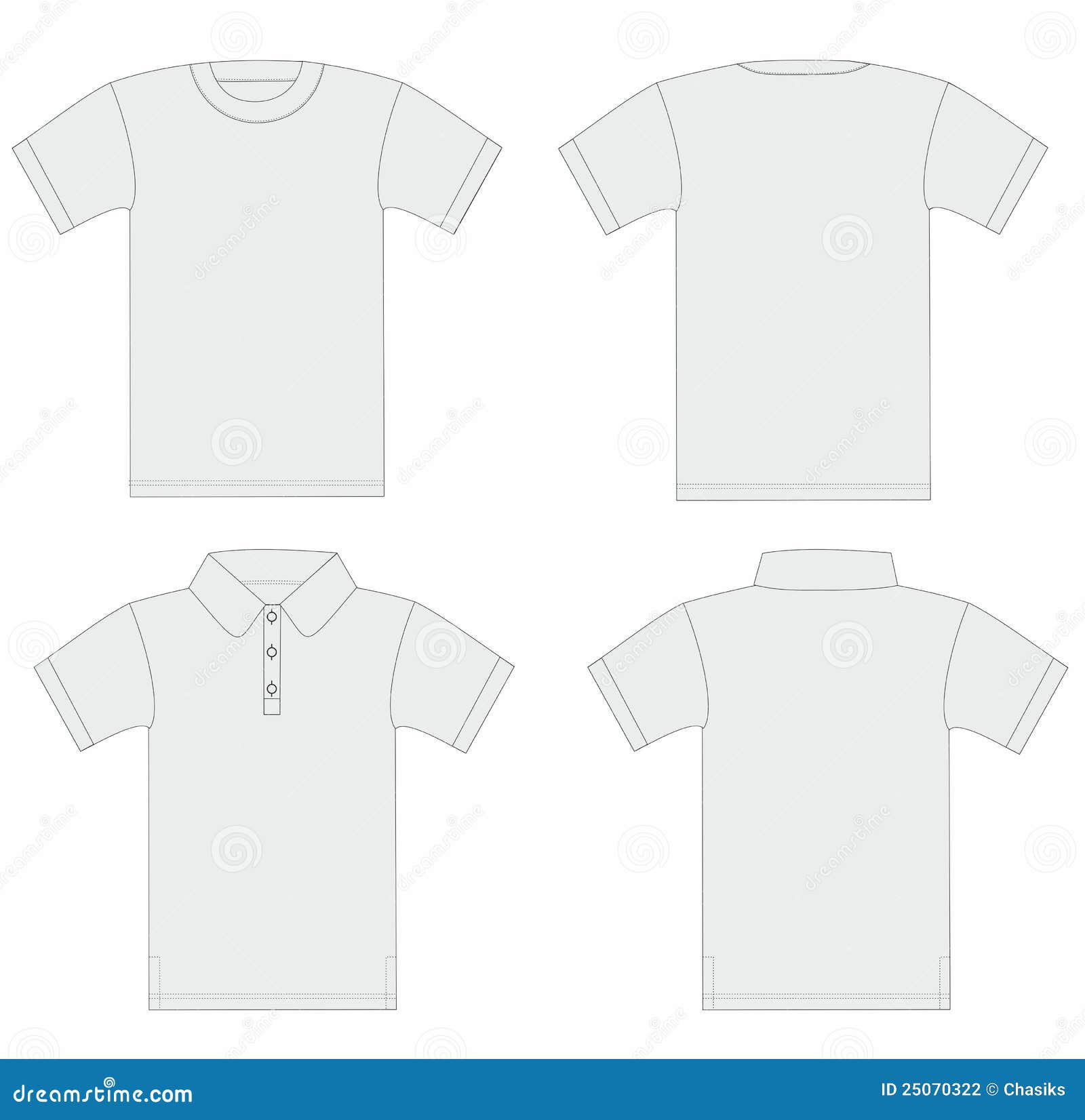 shirt vector outline polo T shirt Stock And Polo Shirt Template. Men's Vector.