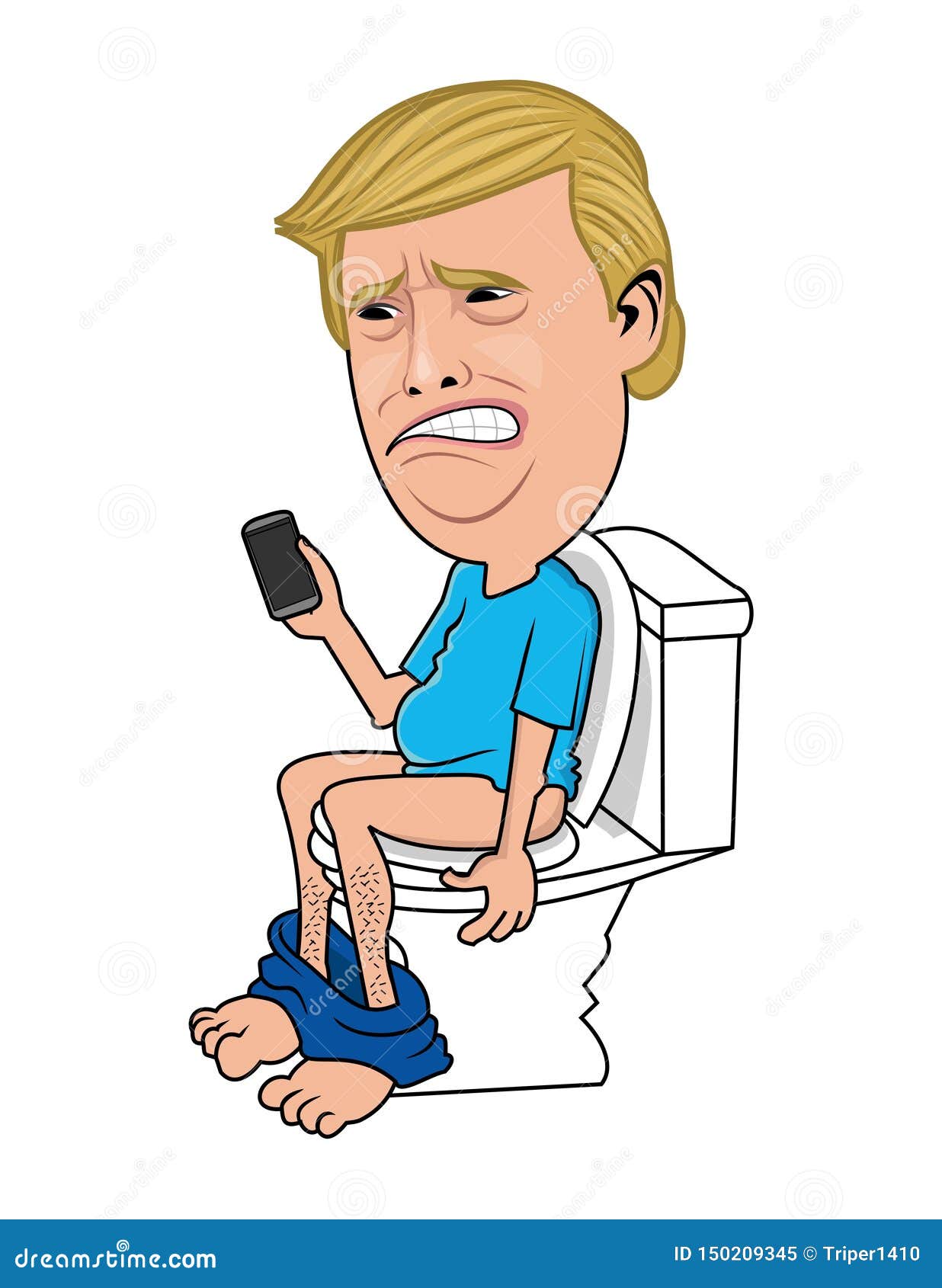 Vector - Men Sitting on the Toilet Stock Vector - Illustration of little,  concentrated: 150209345