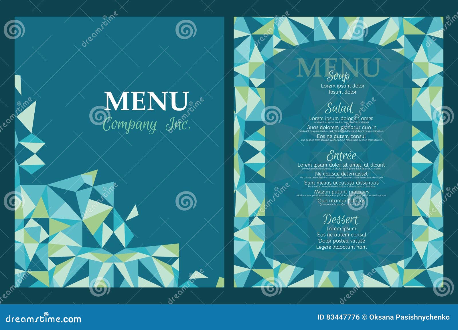 Vector Menu Template Design With Geometric Abstract Pattern Great