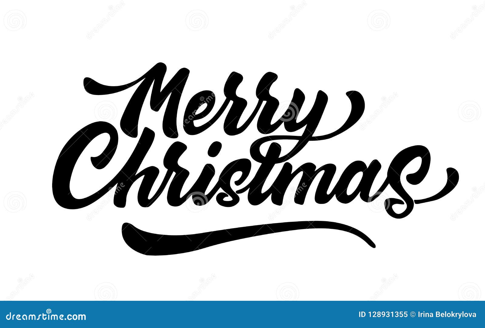 Vector Merry Christmas Lettering Script Ink Sign | CartoonDealer.com ...