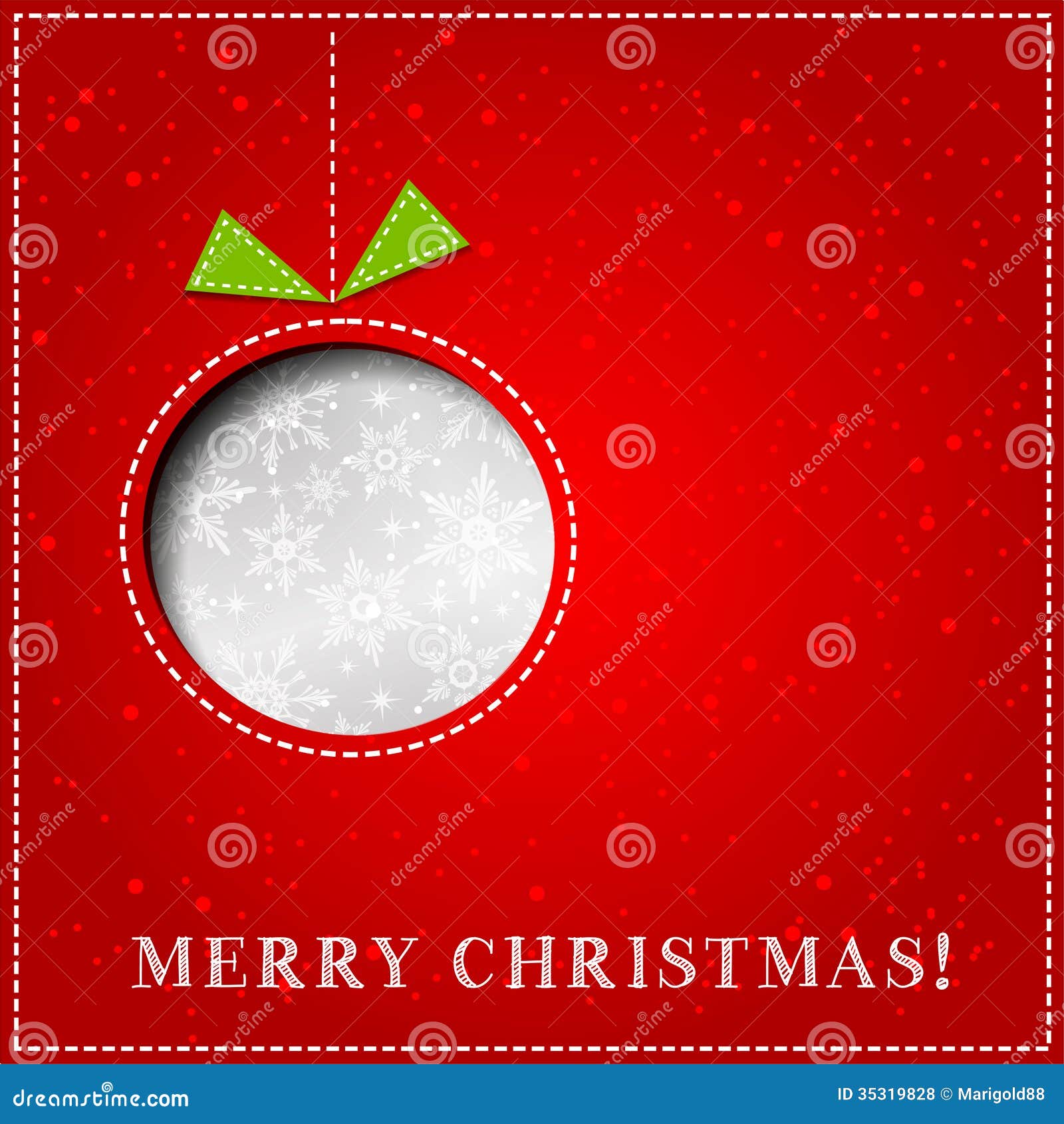 Vector Merry Christmas Paper Greeting Card Stock Vector 