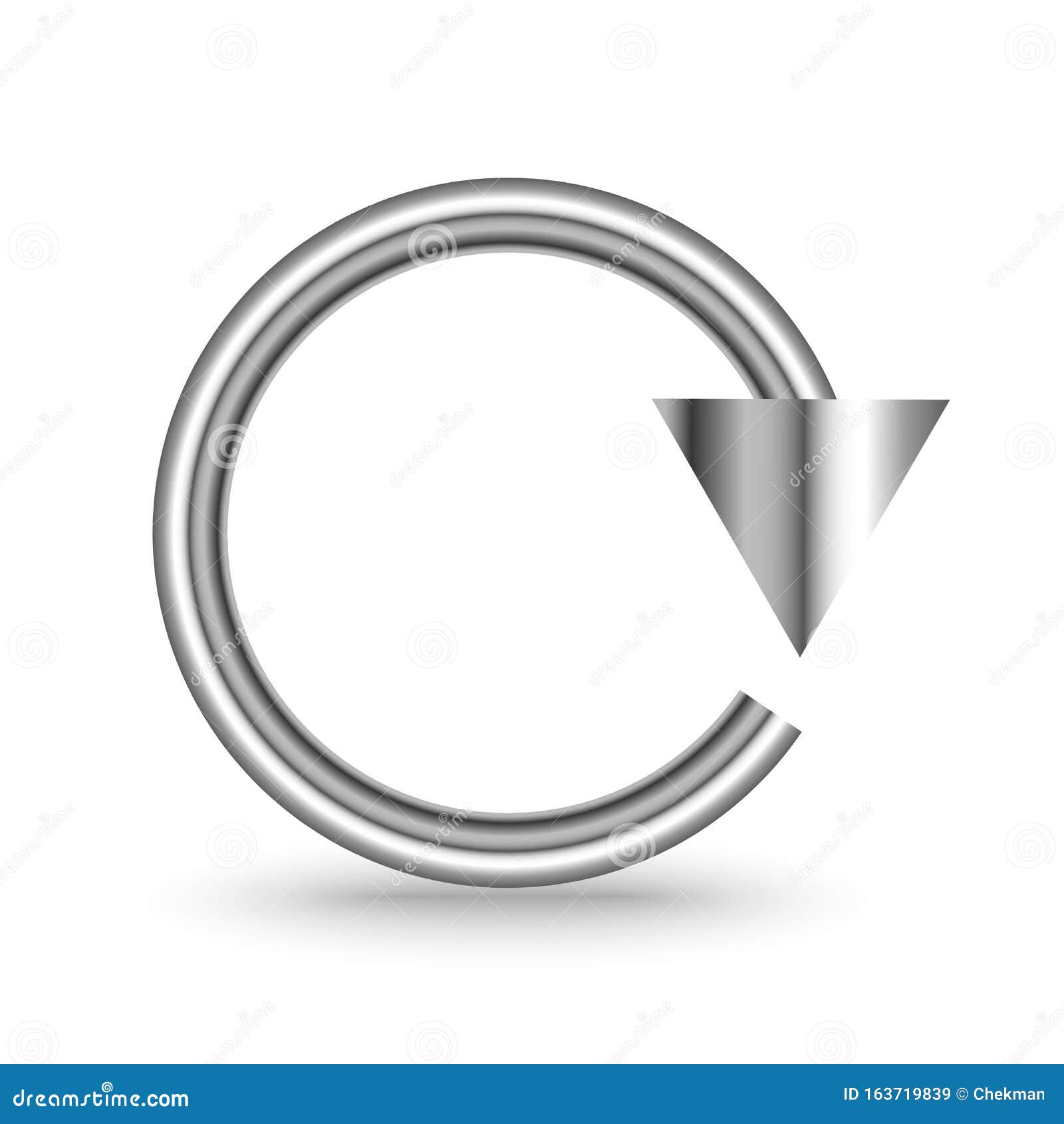 Vector Metal Circle Arrow Isolated Stock Illustration - Illustration of