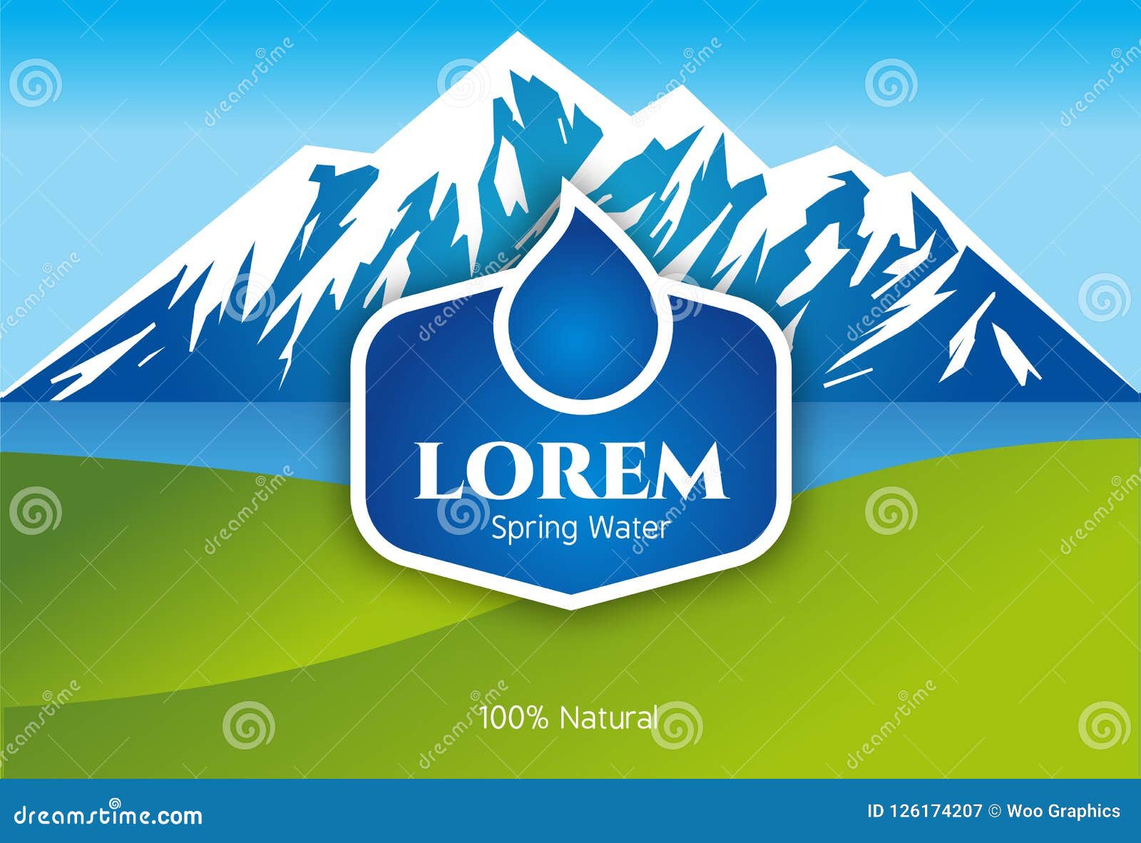Vector Mineral Bottled Spring Water Logo Design Label Template Pertaining To Mineral Water Label Template