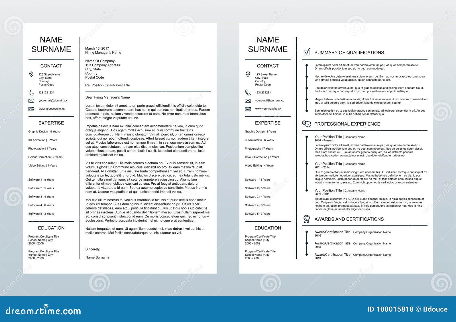 Single Page Resume Template Free from thumbs.dreamstime.com