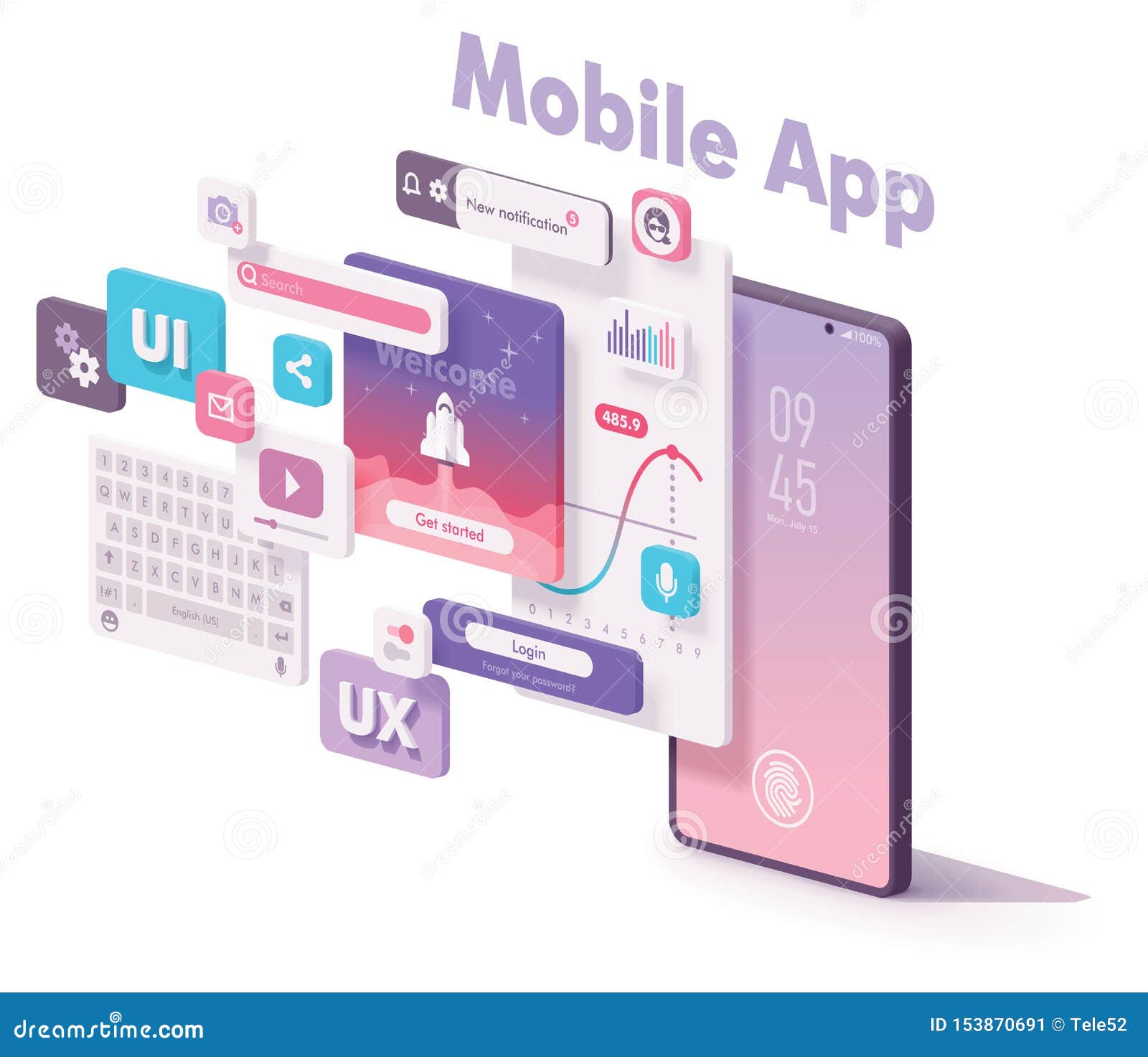 Vector Mobile App Creation Illustration Stock Vector ...