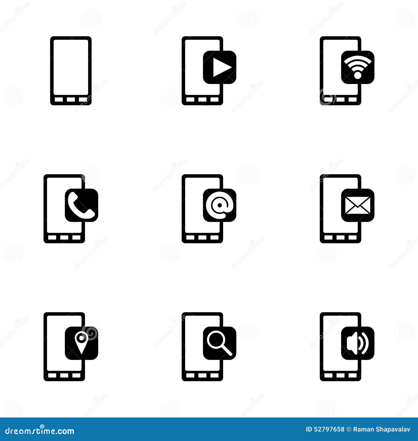 Vector mobile icon set stock vector. Illustration of satellite 52797658