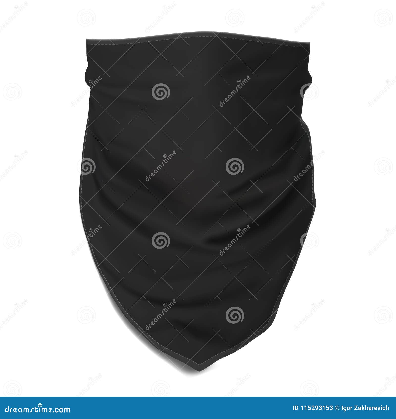 Download Vector Mock Up Black Bandana Stock Illustration Illustration Of Isolated Garment 115293153