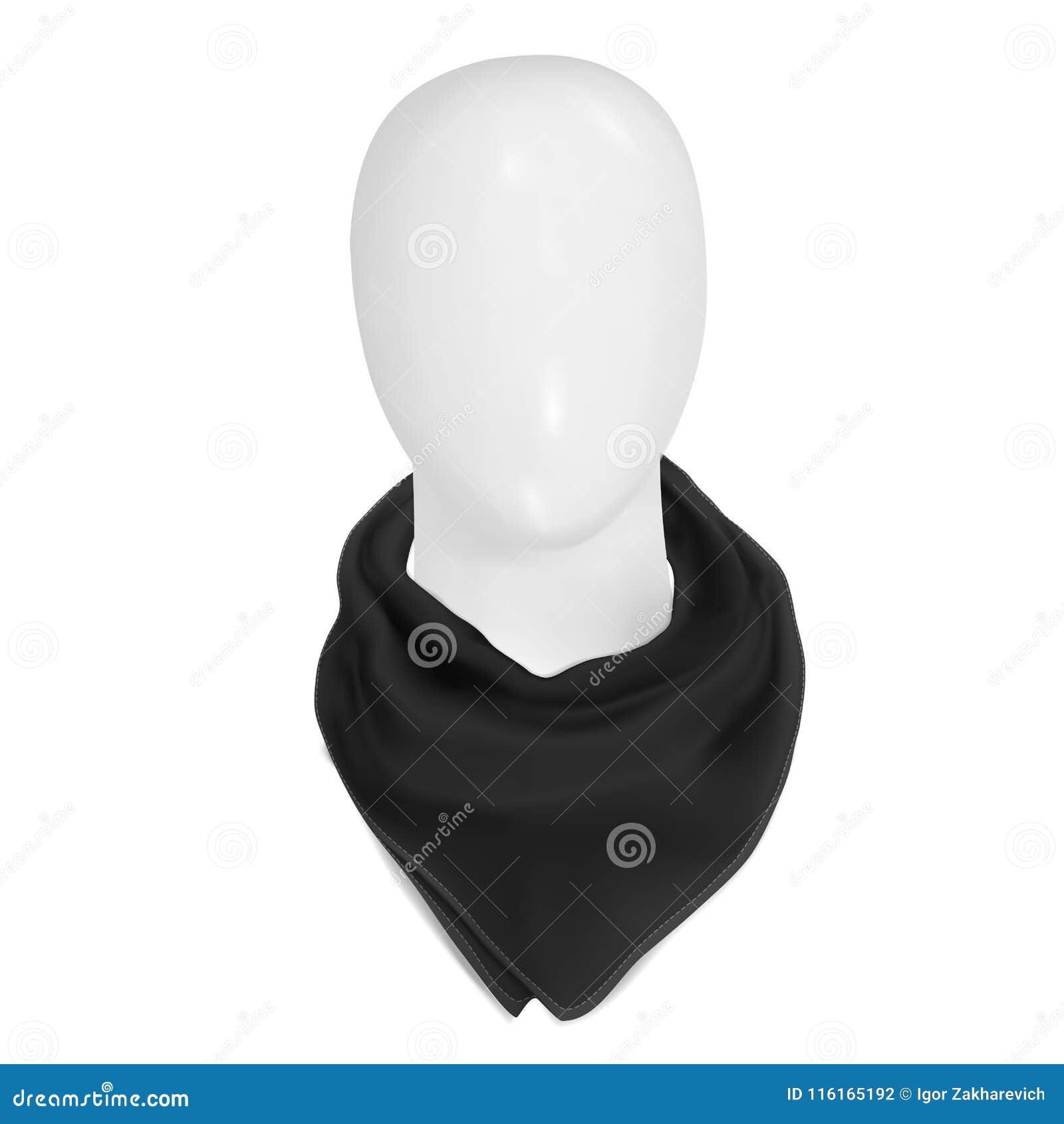 Download Vector. Mock Up. Black Bandana On The Neck. Stock ...