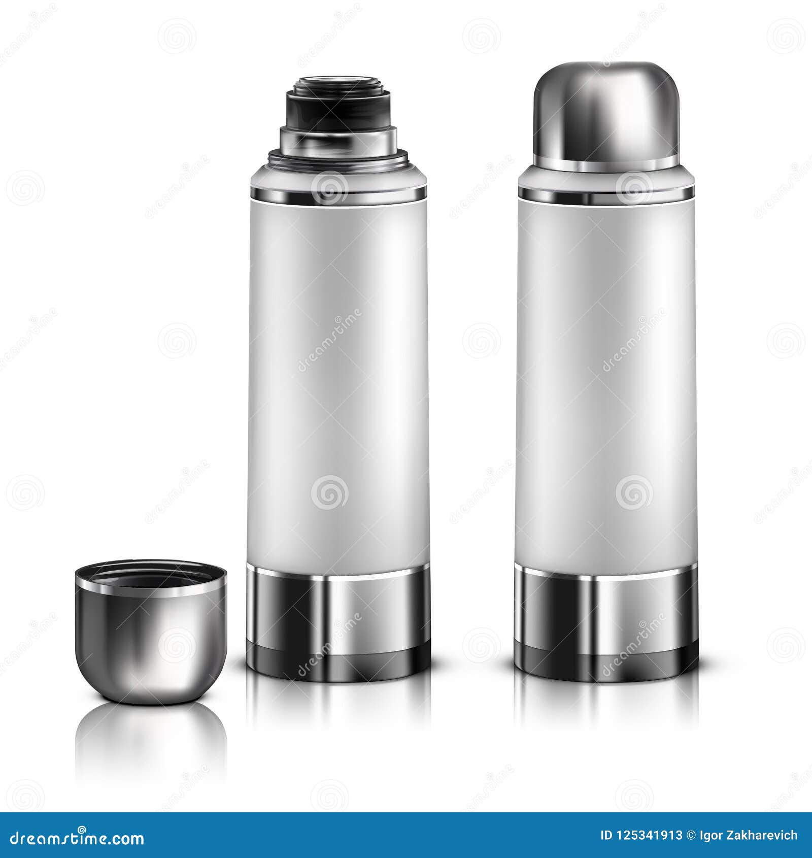 White Thermos stock illustration. Illustration of closeup 125341913