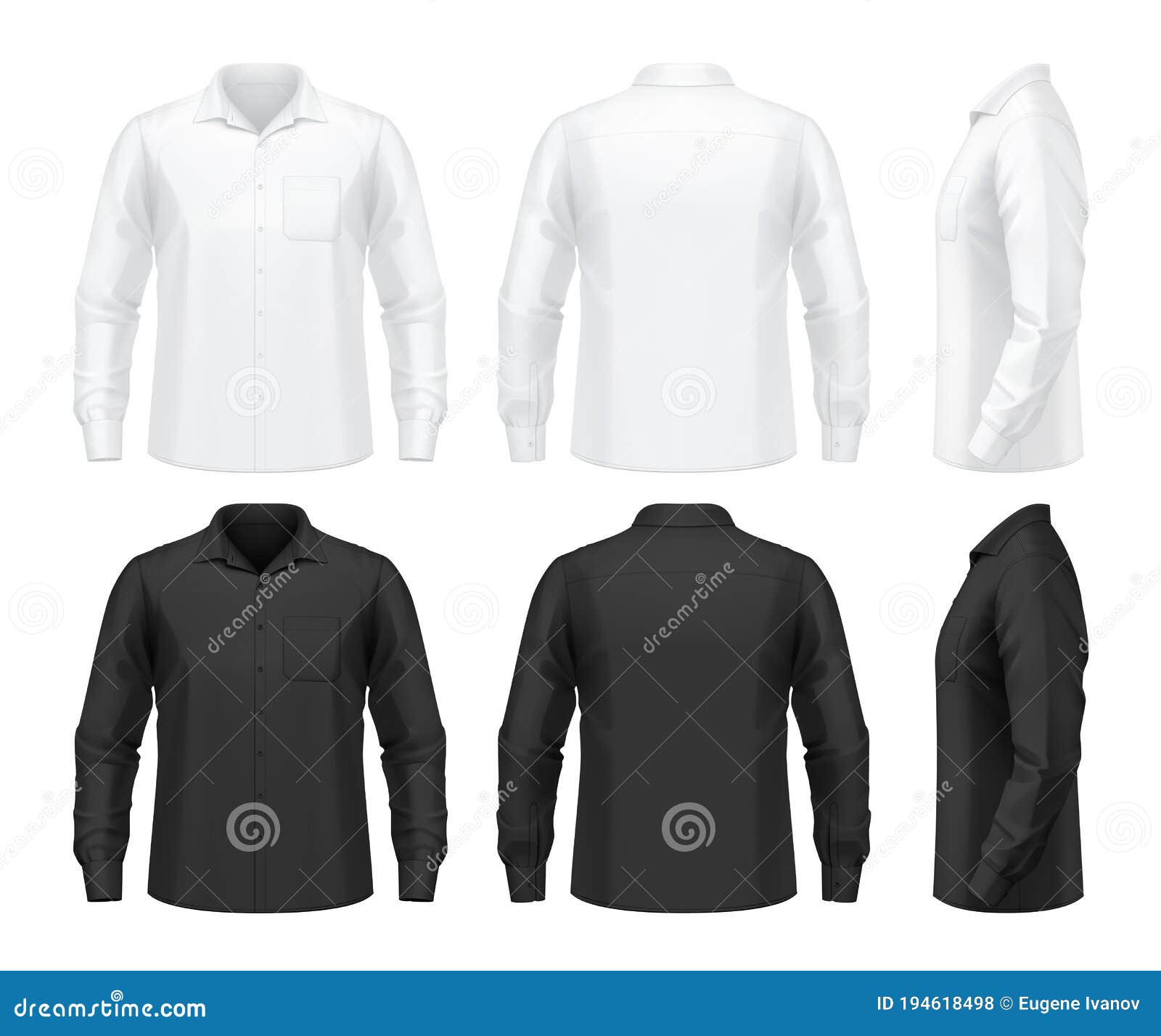 Dress shirt stock vector. Illustration of mockup, neck - 194618498