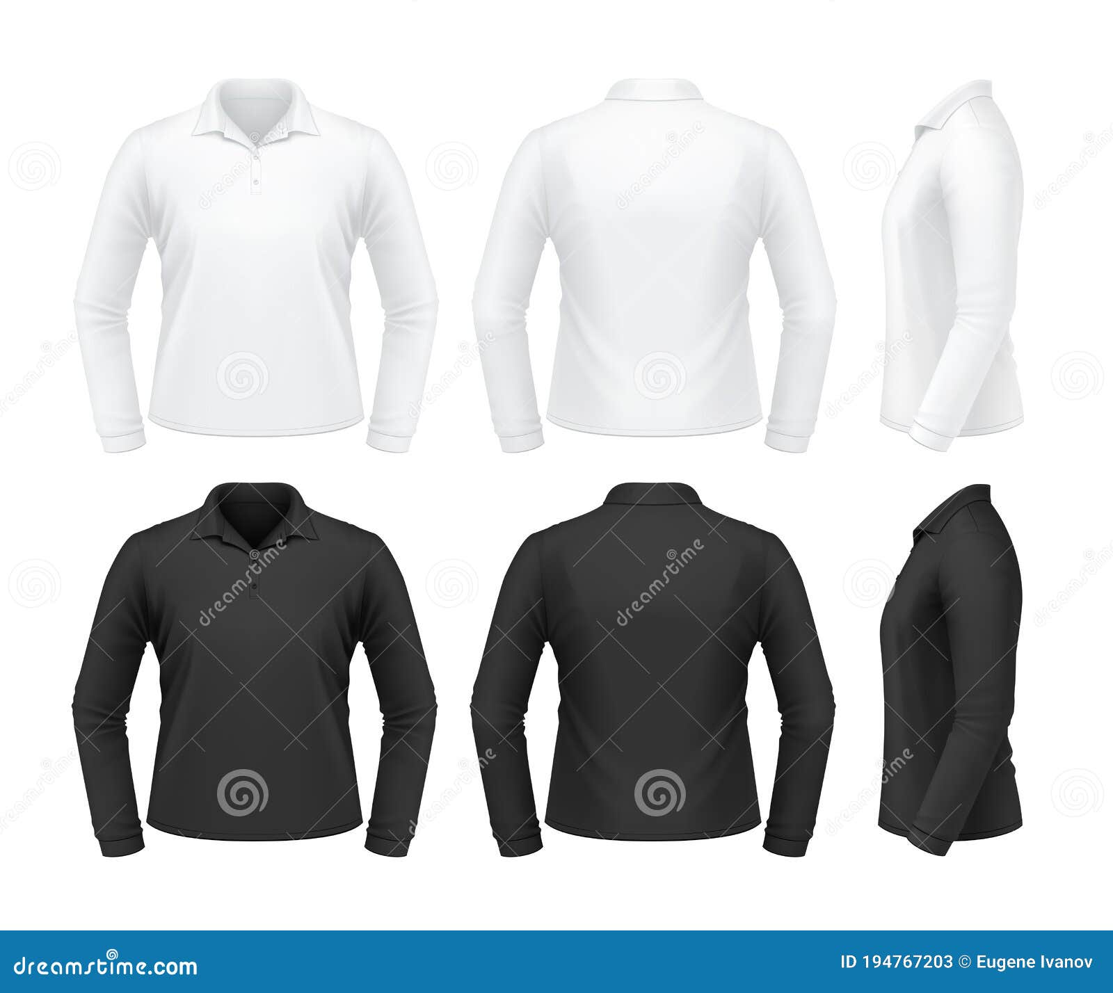 Download Long Sleeve Polo Shirt Stock Vector Illustration Of Dress 194767203