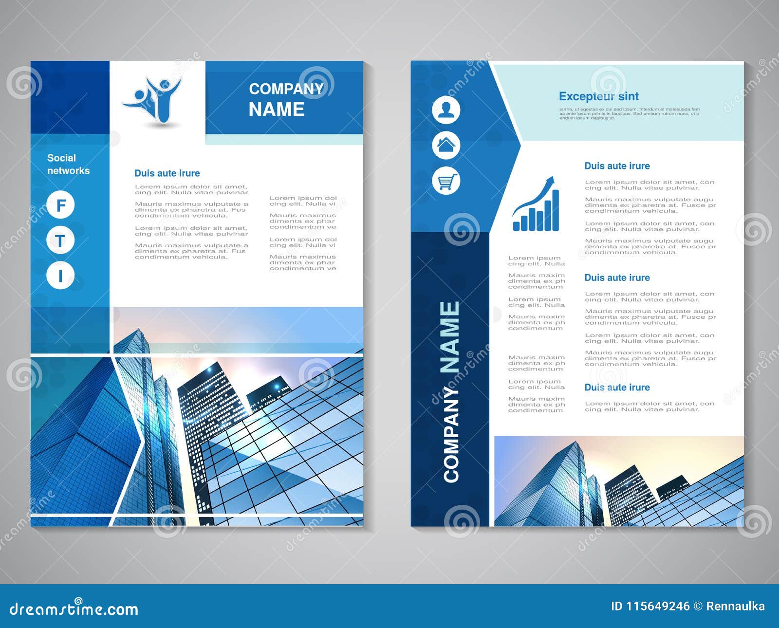 Vector Modern Brochure Abstract Flyer With Background Of Buildings City Scene Layout Template For Size Poster Of Blue And Stock Vector Illustration Of Annual Flyer