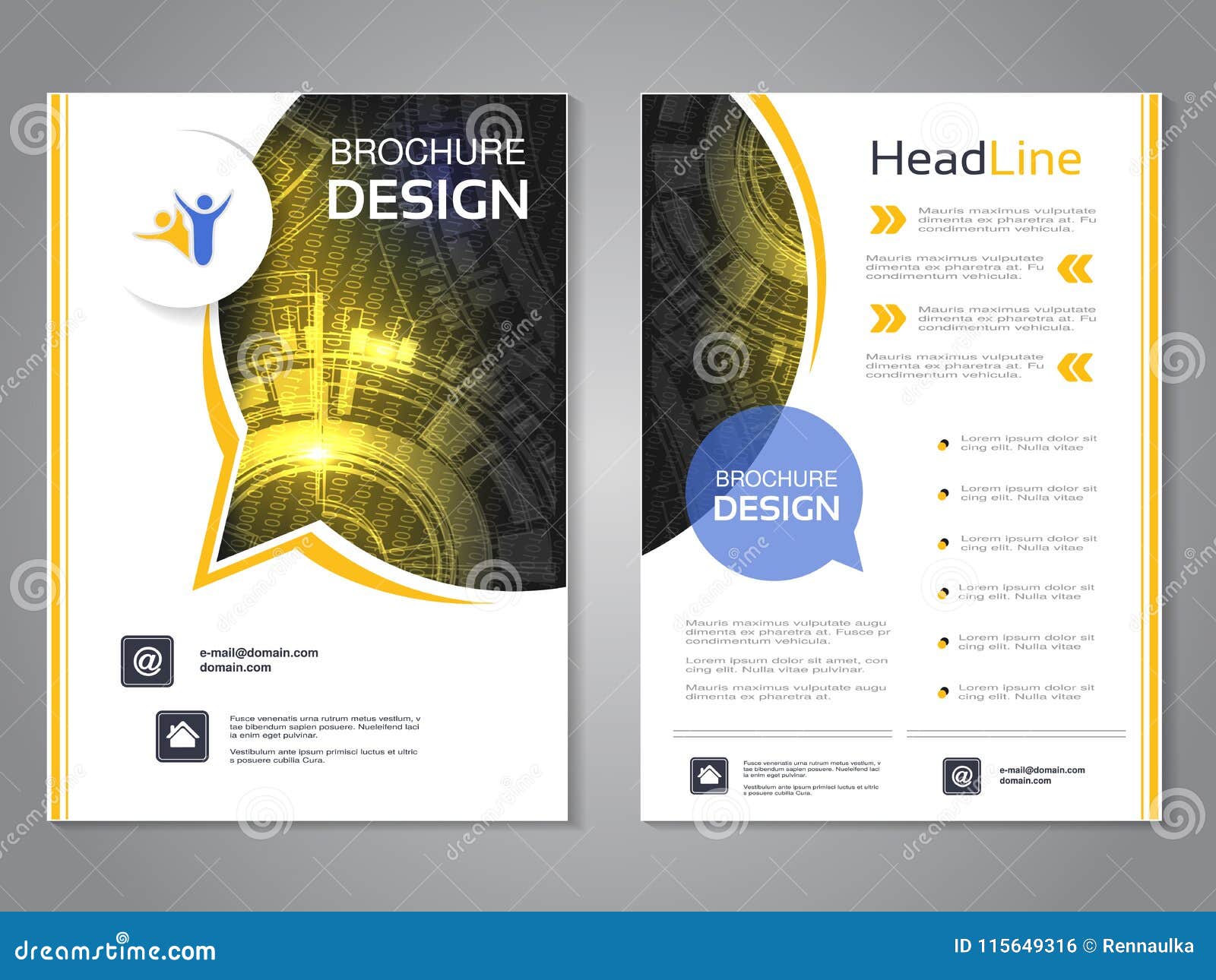 Vector Modern Brochure Rounded Design with Bubble, Abstract Flyer with Technology Background