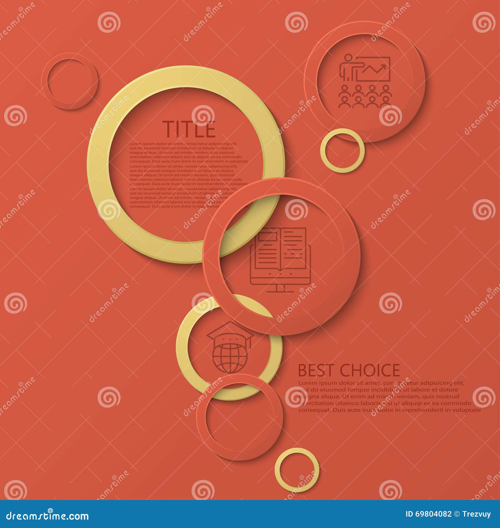 Vector Modern Circle E-learning, Education Infographic Background