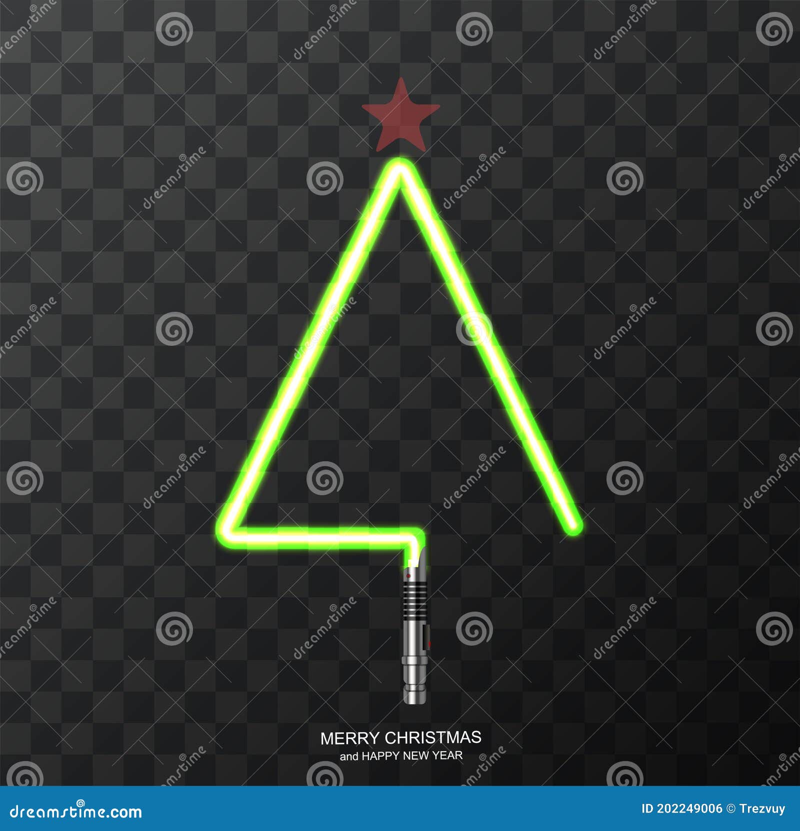 Vector Modern Concept Christmas Tree and Light Swords Stock Vector