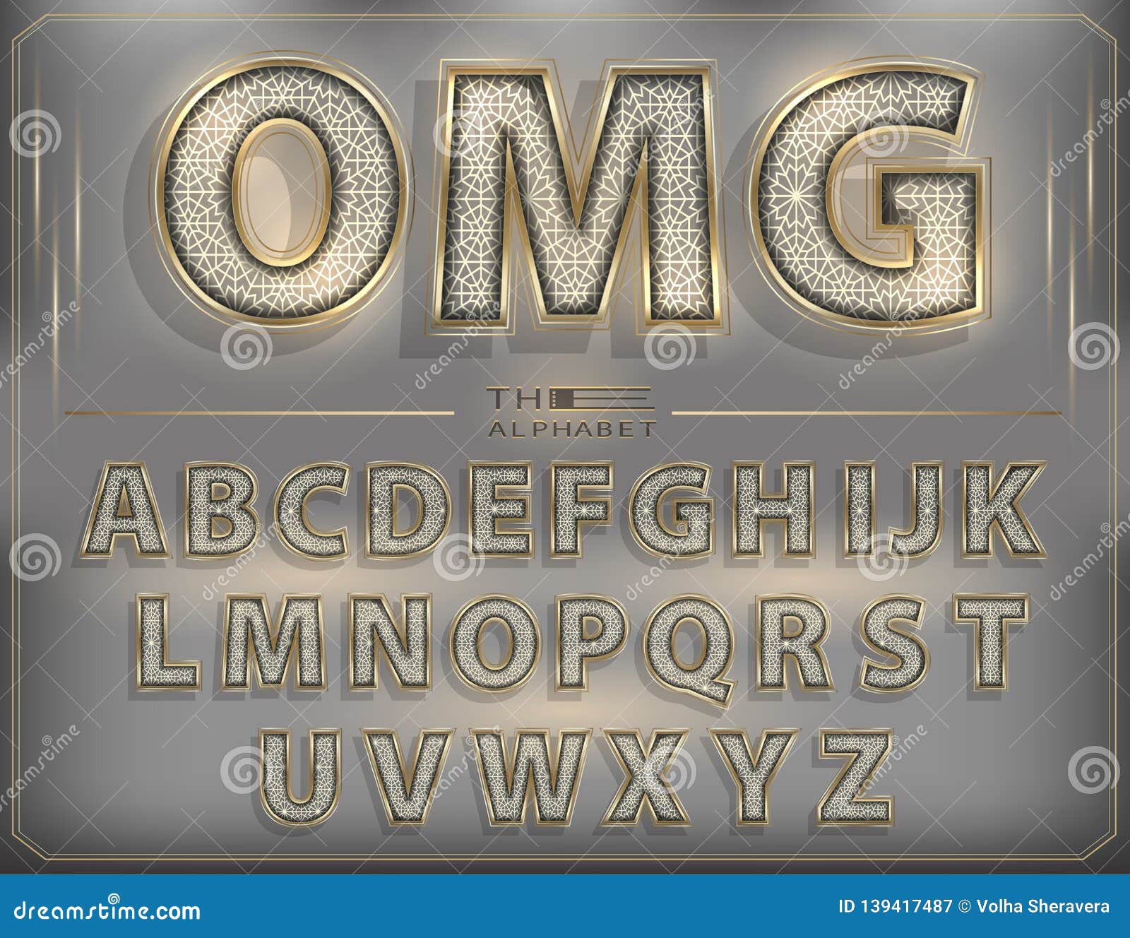 Vector Of Modern 3d Golden Neon Font Letters Glow Luxury Alphabet