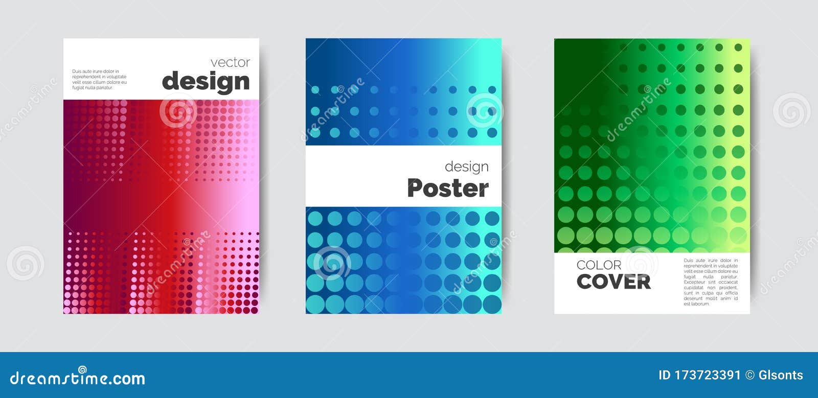 Vector Modern Illustration with a Covers Set with Text in Gradient