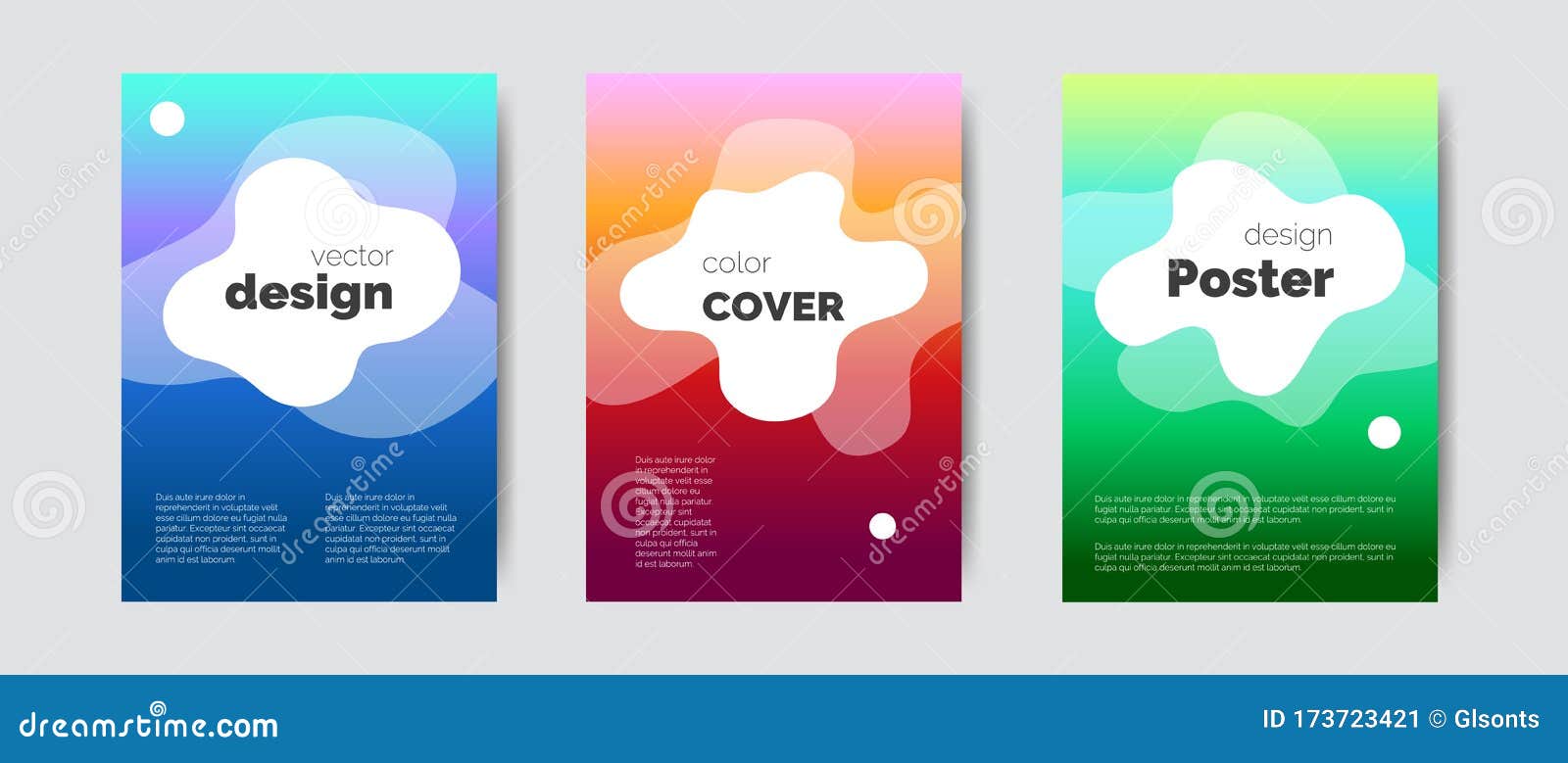 Vector Modern Illustration with a Covers Set with Text in Gradient