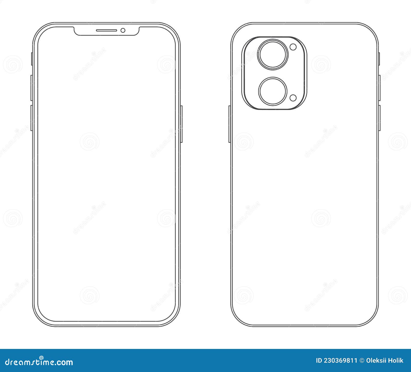 Vector Modern Mobile Phone Line Art Stock Vector Illustration of