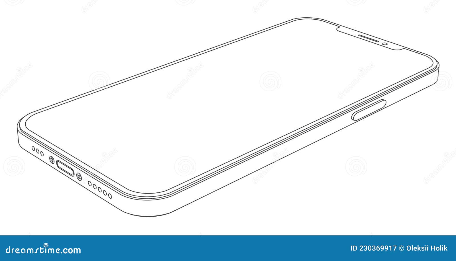 Vector Modern Mobile Phone Line Art Stock Vector Illustration of