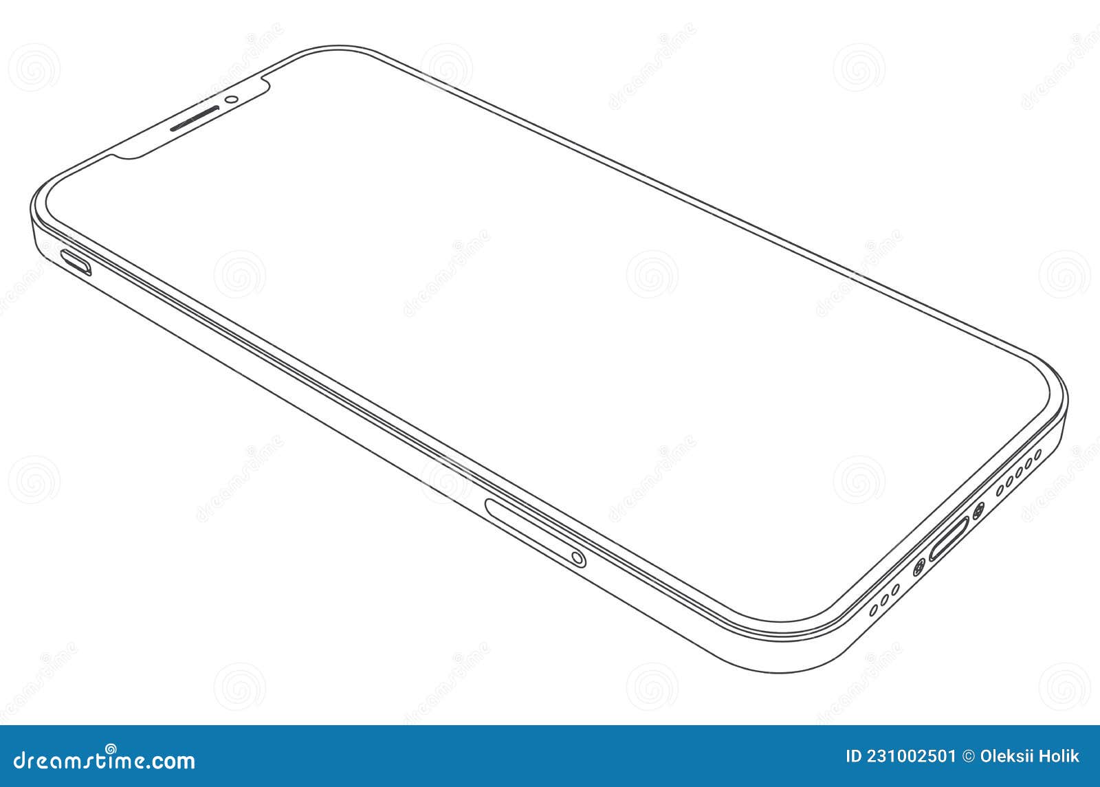 Vector Modern Mobile Phone Line Art Stock Vector Illustration of