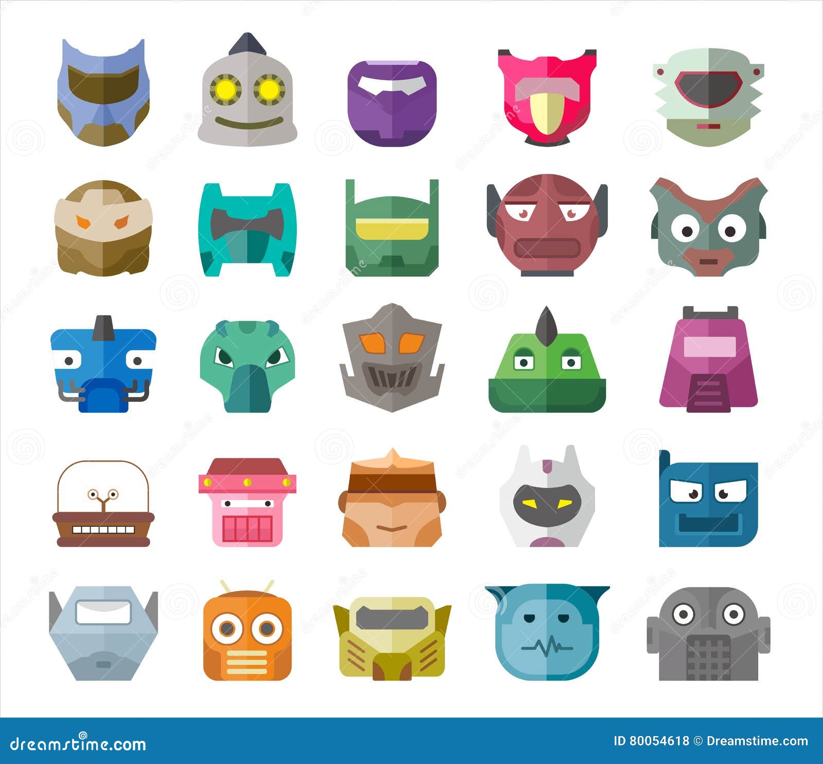 Vector Modern Robot Head Fullcolor Flat Design Illustration Stock Vector -  Illustration of geometrical, color: 80054618