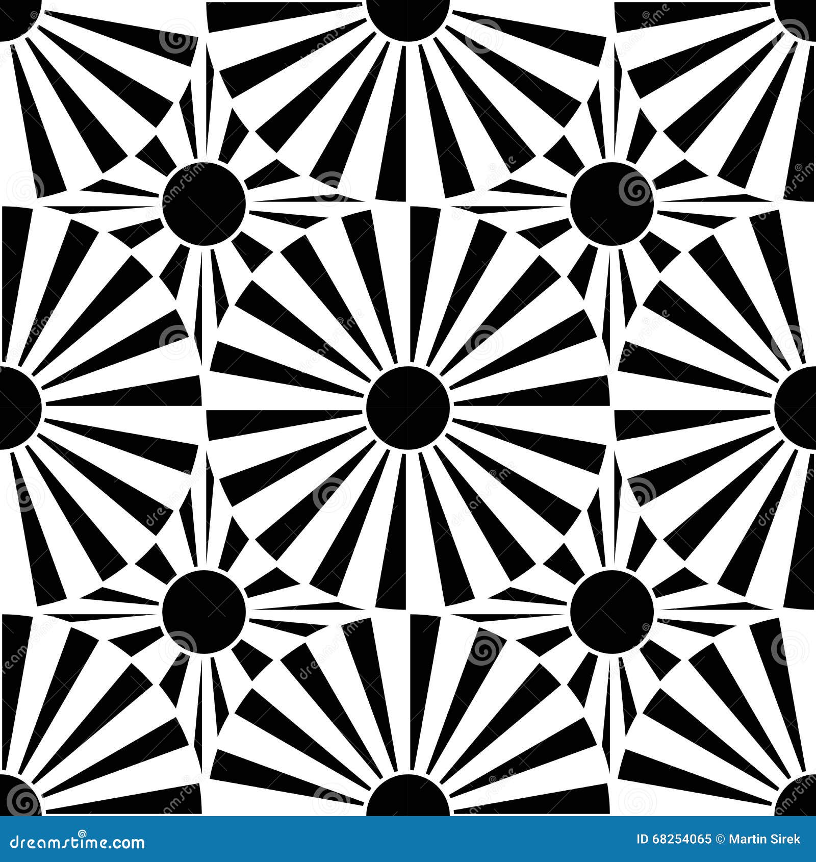 Vector Modern Seamless Geometry Pattern Target, Black and White
