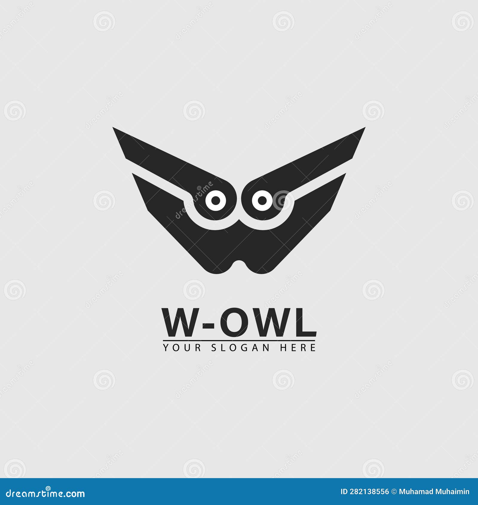  modern w letter owl initial logo icon