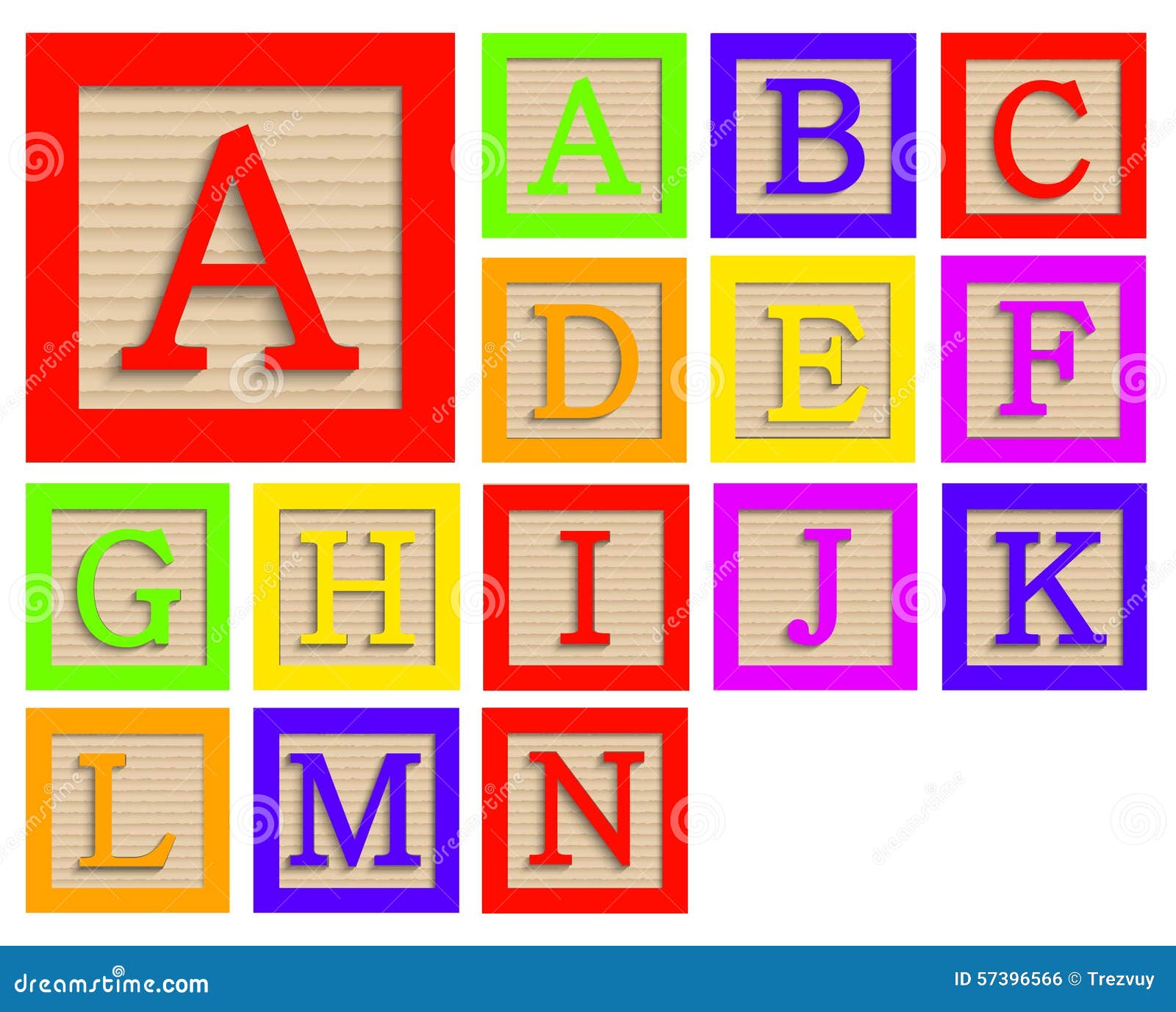 uppercase letters children's wooden alphabet blocks vector graphic