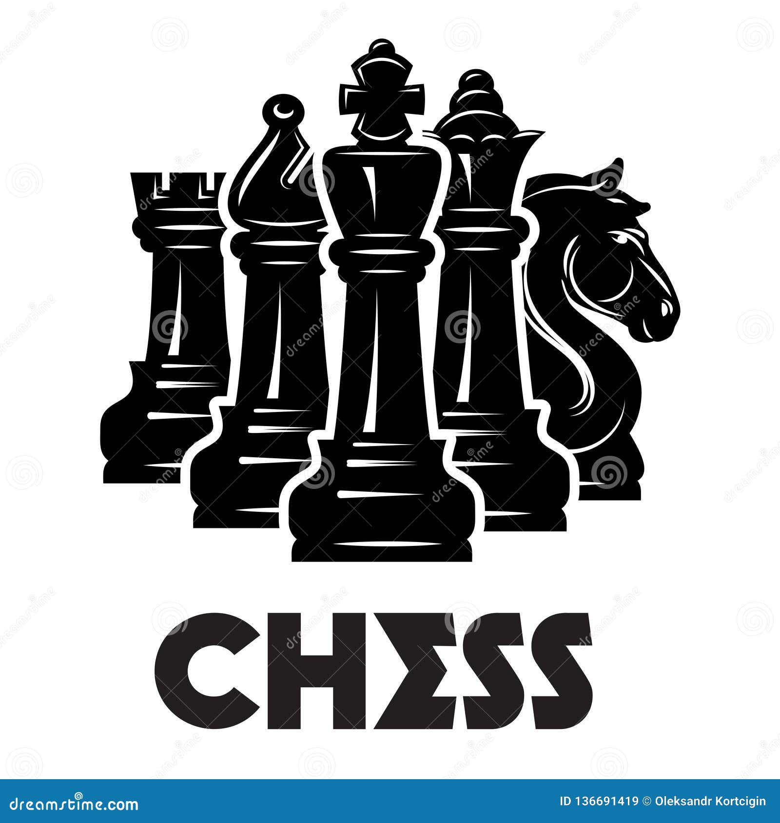  monochrome pattern on chess theme with chess and checkmate