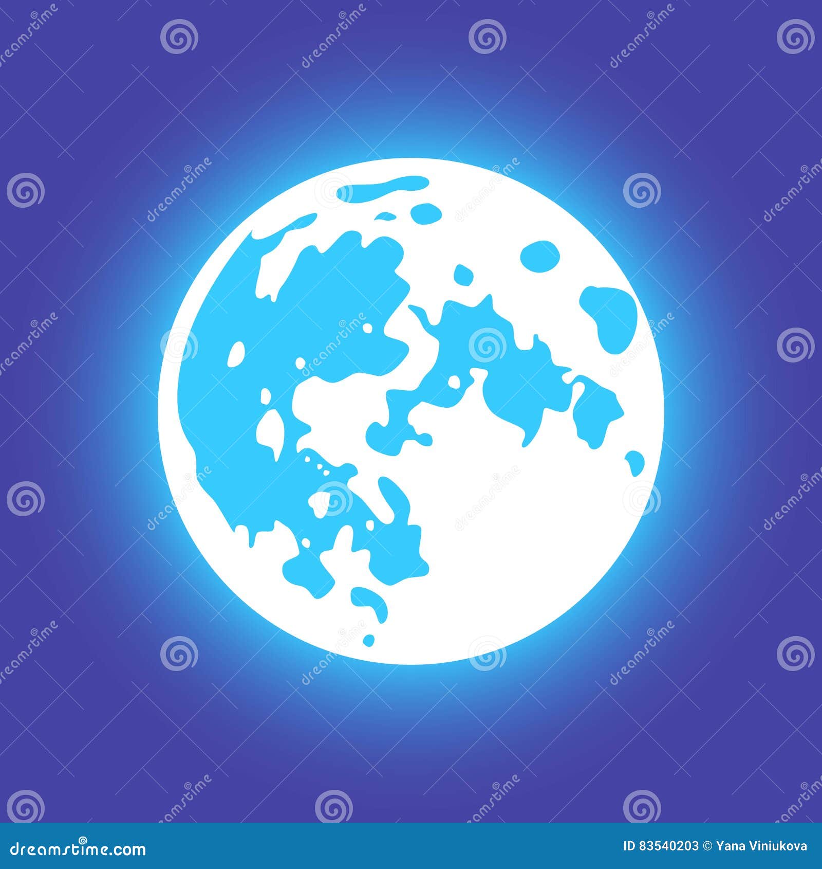 Vector moon. Flat style stock illustration. Illustration of abstract