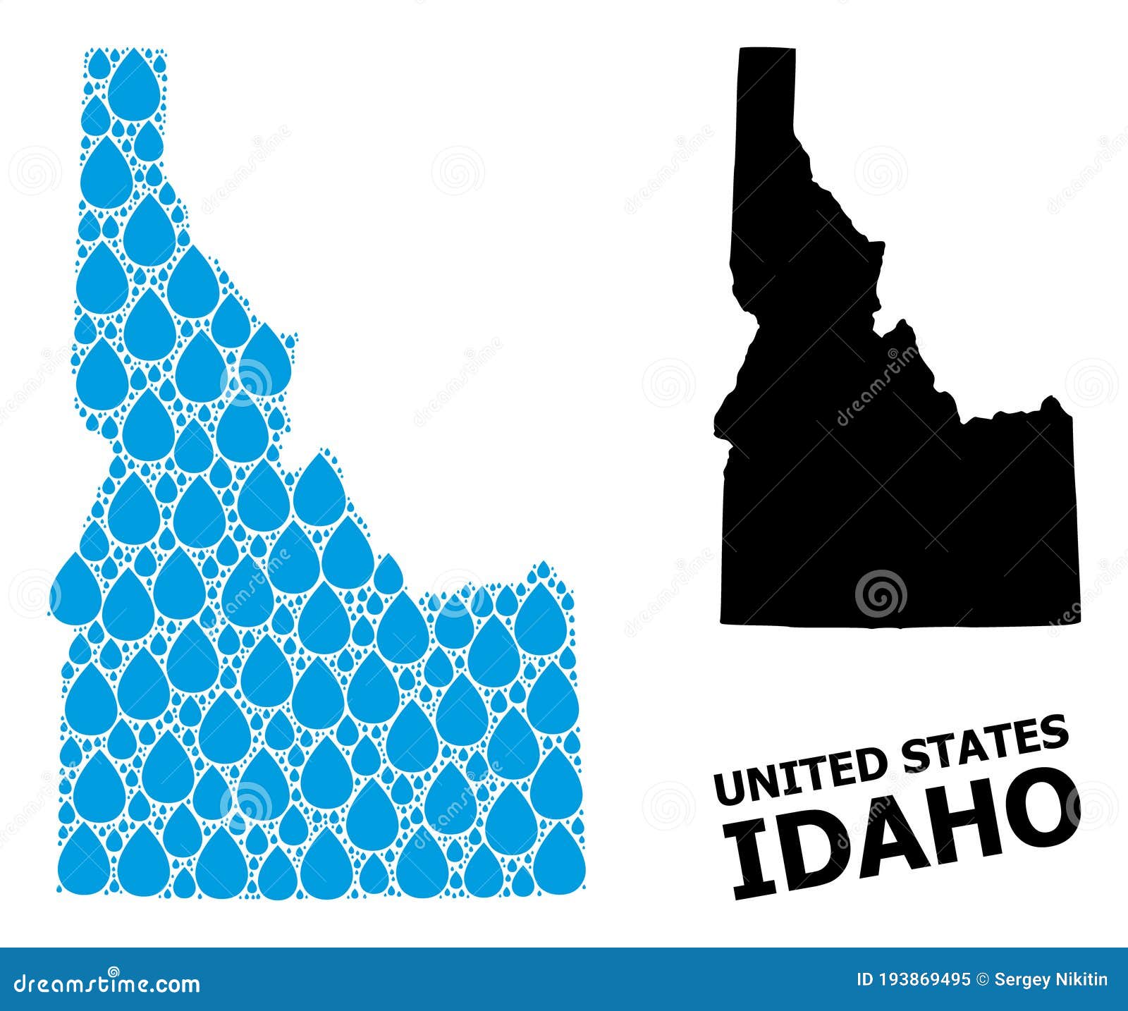 Vector Mosaic Map of Idaho State of Liquid Tears and Solid Map Stock Vector Illustration of