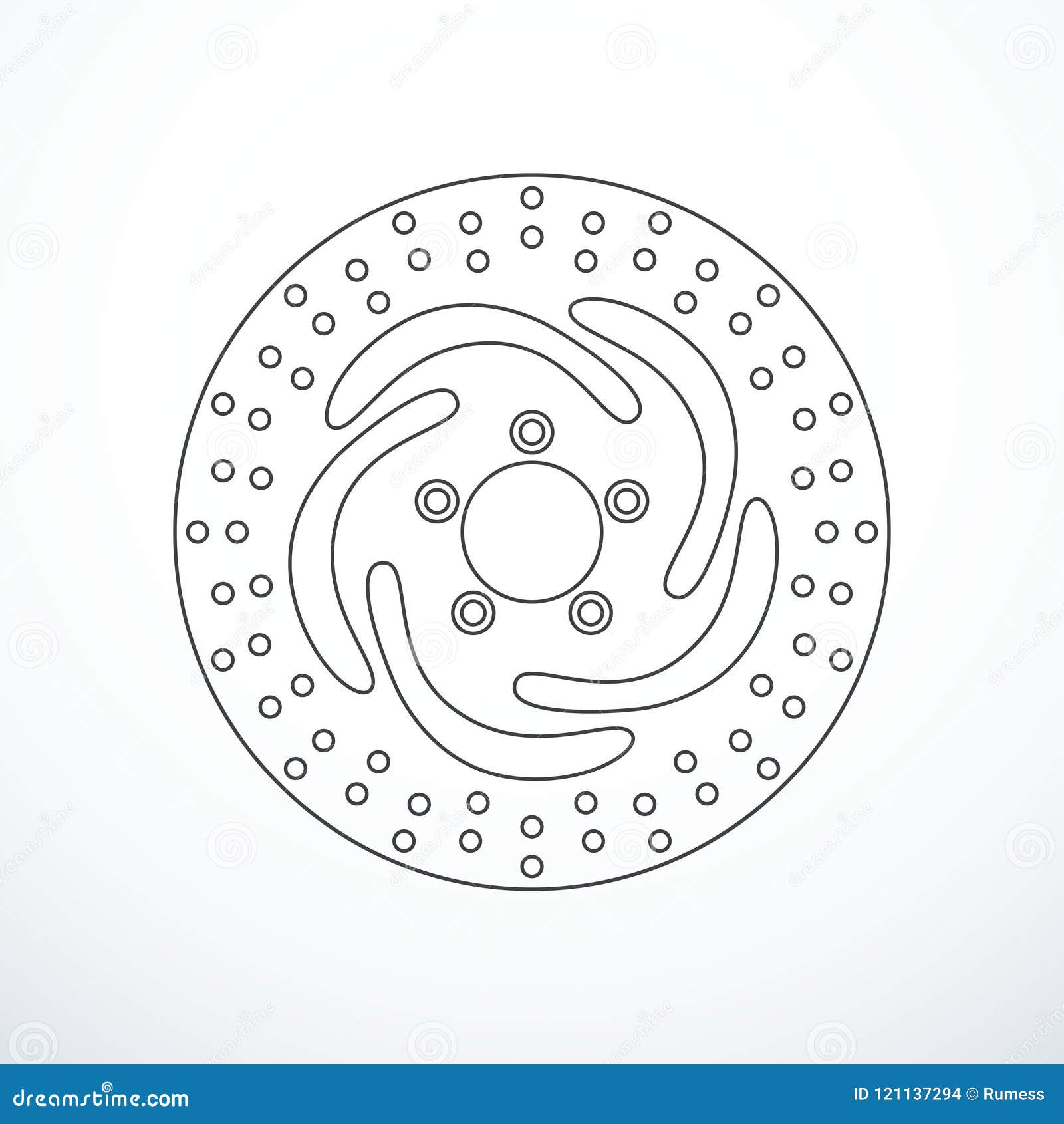 Vector Motorcycle Brake Disc Isolated Stock Vector Illustration of