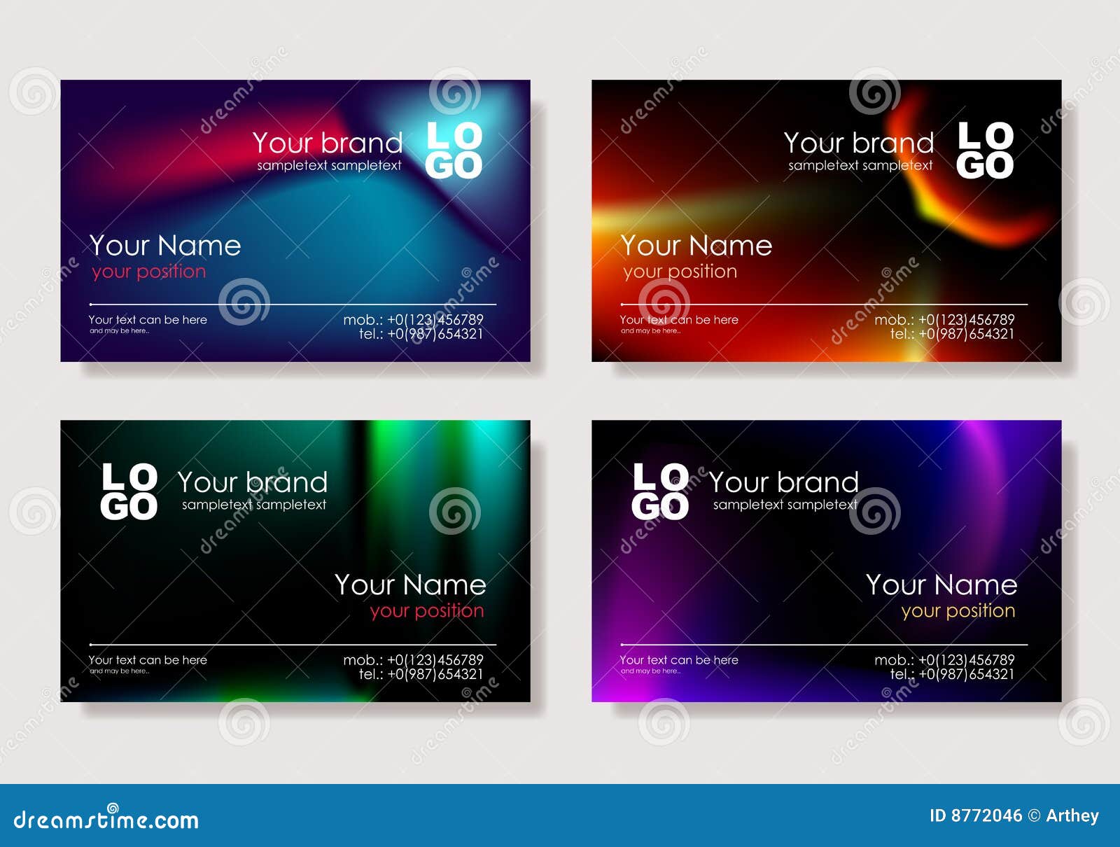 . multicolor business card