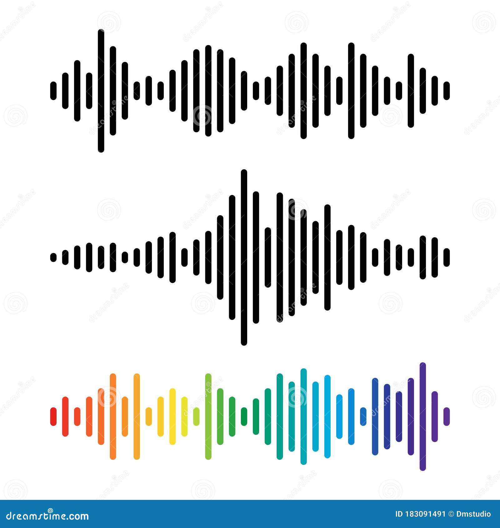 Vector Music Background of Audio Sound Waves Pulse Stock Vector -  Illustration of signal, frequency: 183091491