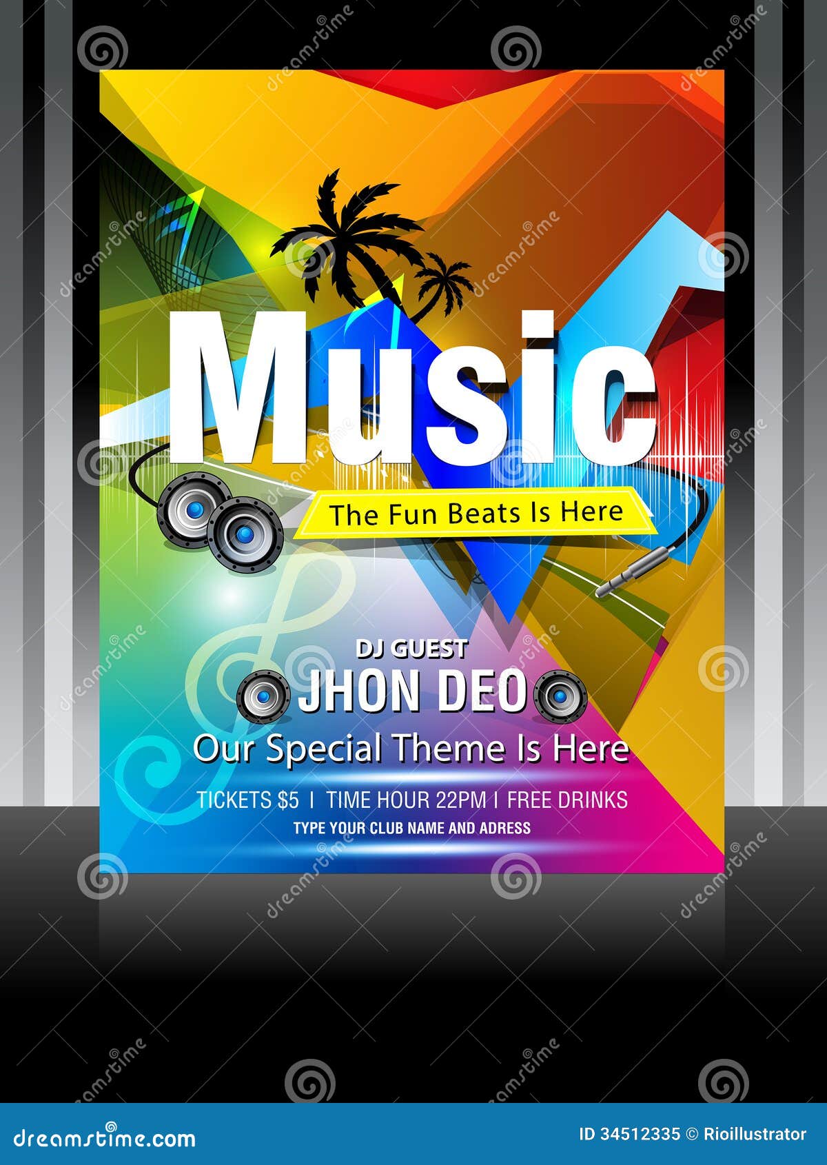 Vector music flyer design stock vector. Illustration of musical 34512335