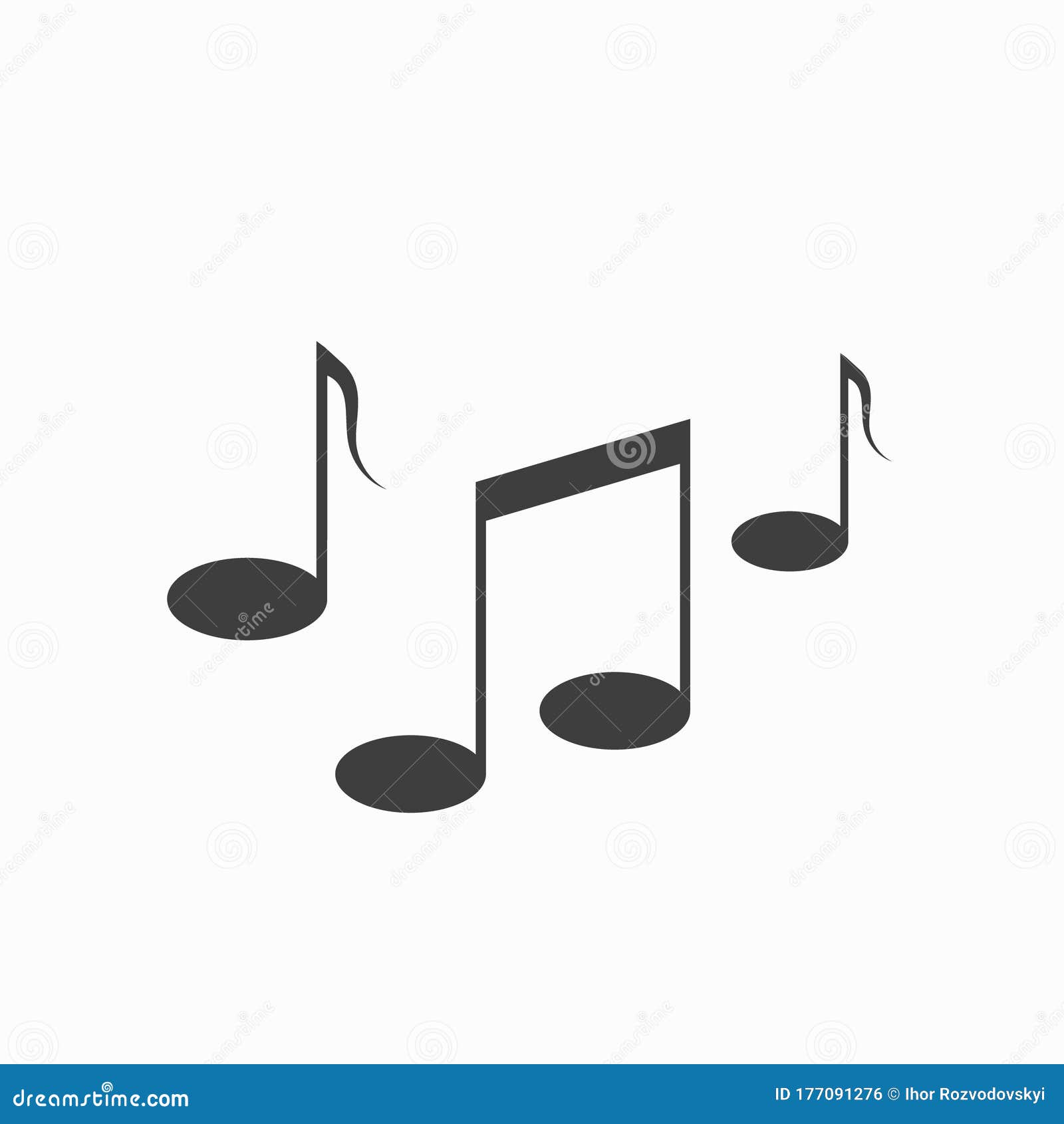 Vector Music Notes on White Isolate Stock Illustration - Illustration